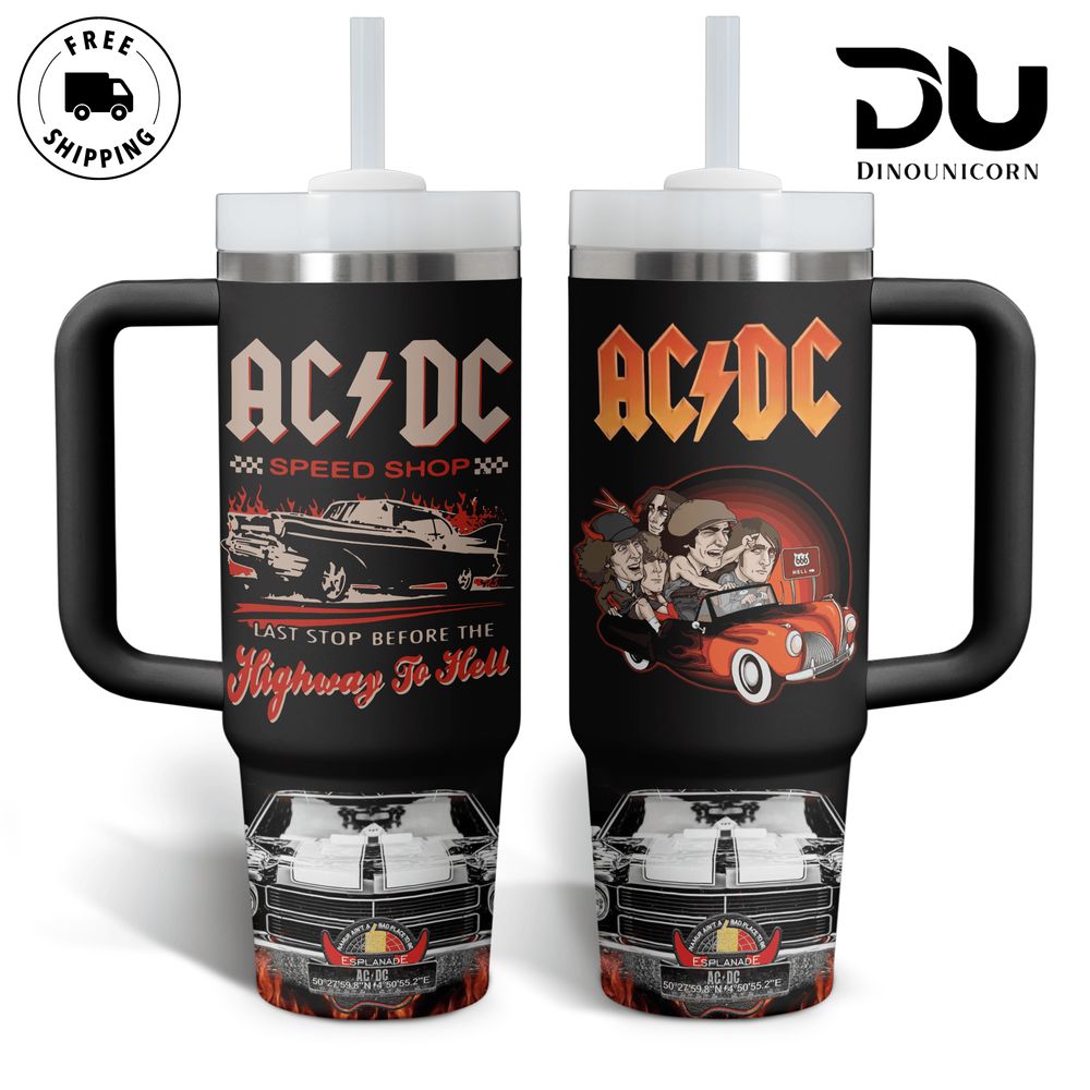 AC/DC Music Stanley Tumbler With Handle Personalized Name St2767