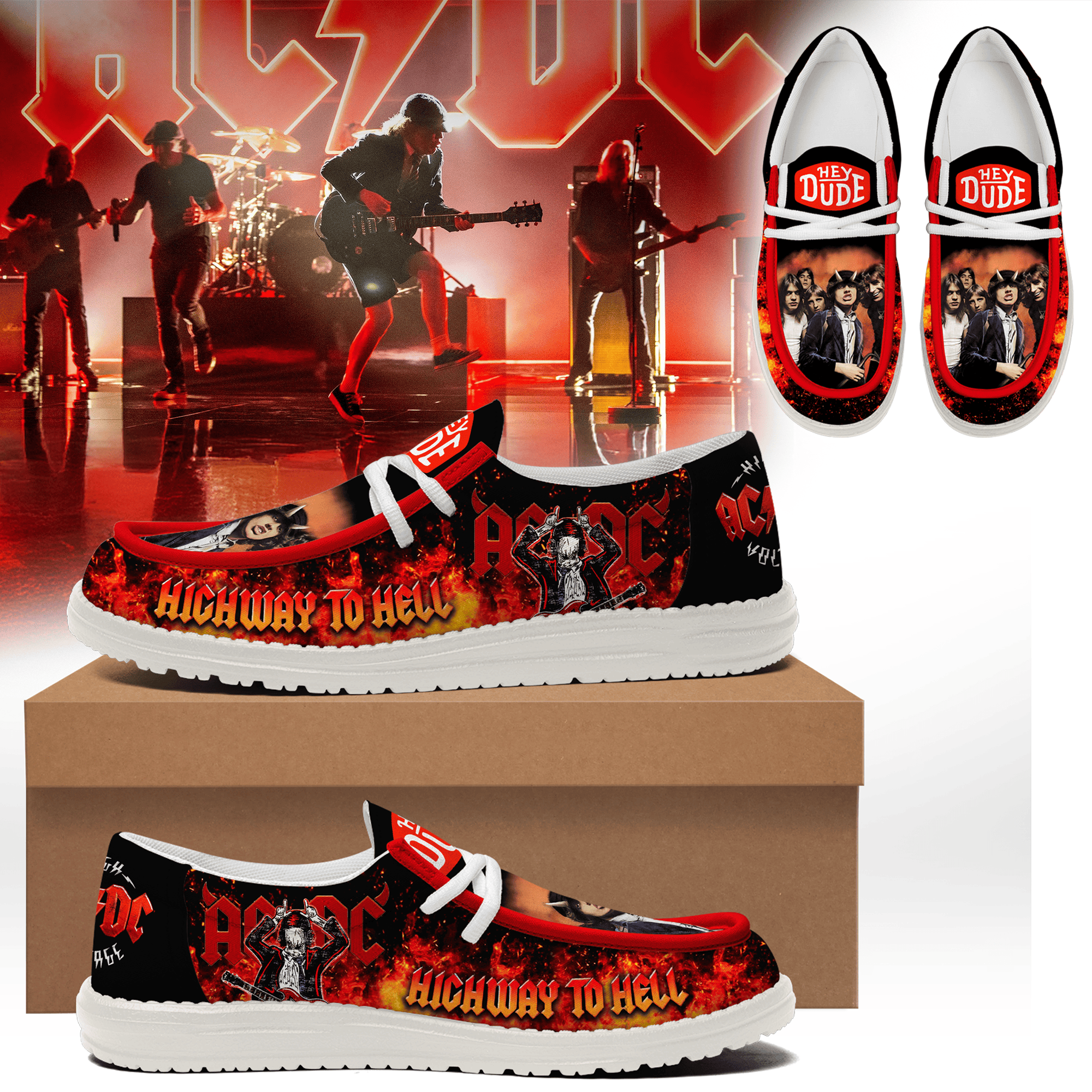 AC/DC Personalized Hey Dude Shoes For Men And Women ST6061