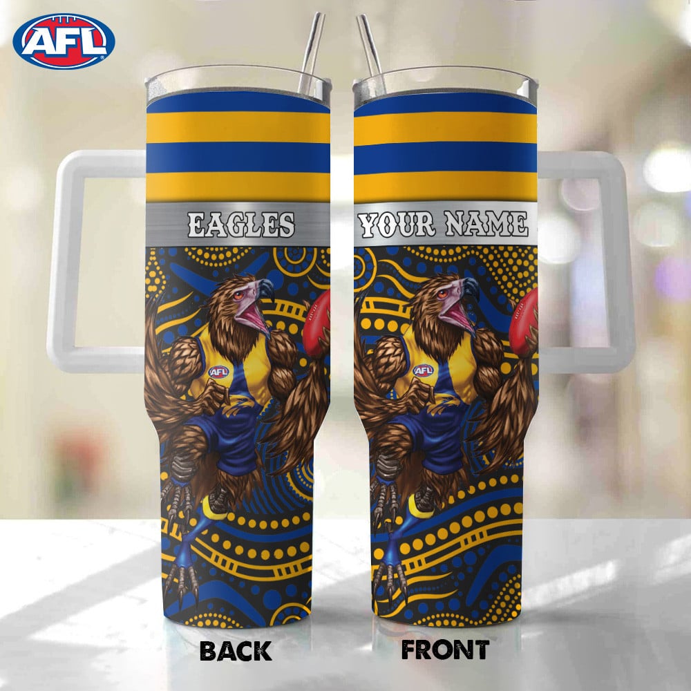 AFL West Coast Eagles Mascot Stanley Tumbler With Handle Personalized Name St9556