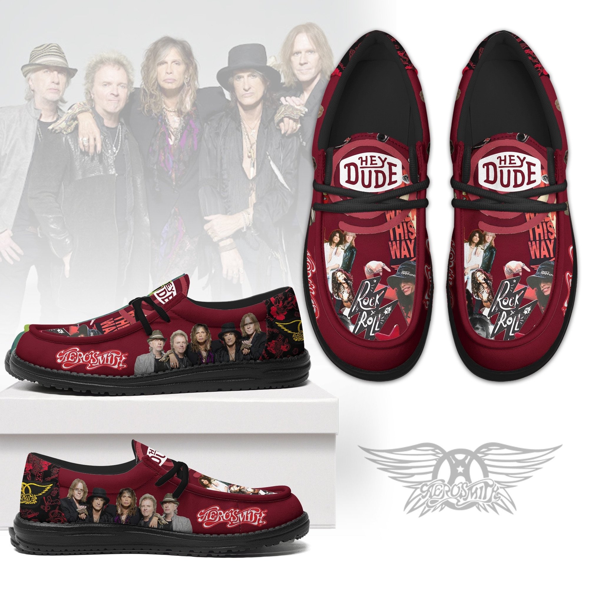 Aerosmith Personalized Hey Dude Shoes For Men And Women ST6198