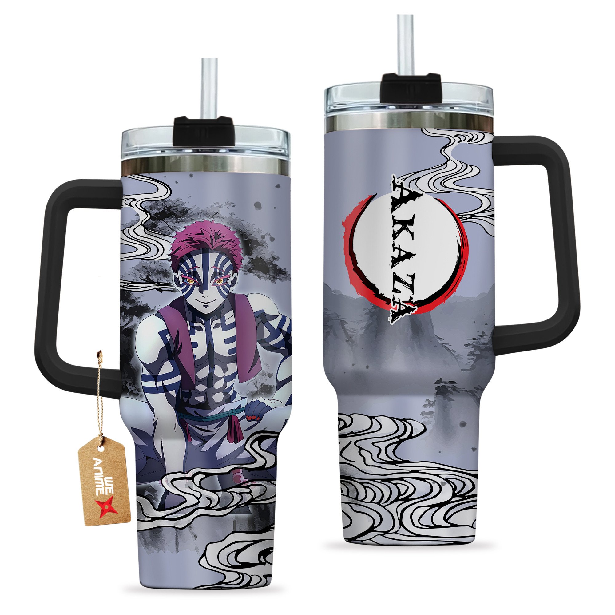 Akaza Kimestu no Yaiba Anime Stanley Tumbler With Handle Personalized Name St9568