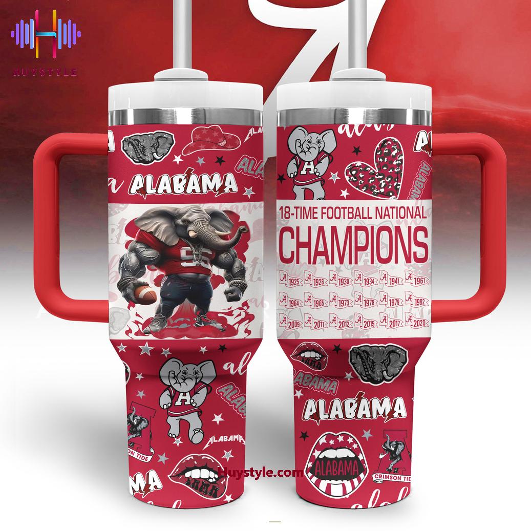 Alabama Crimson Tide Football NCAA Stanley Tumbler With Handle Personalized Name St6339