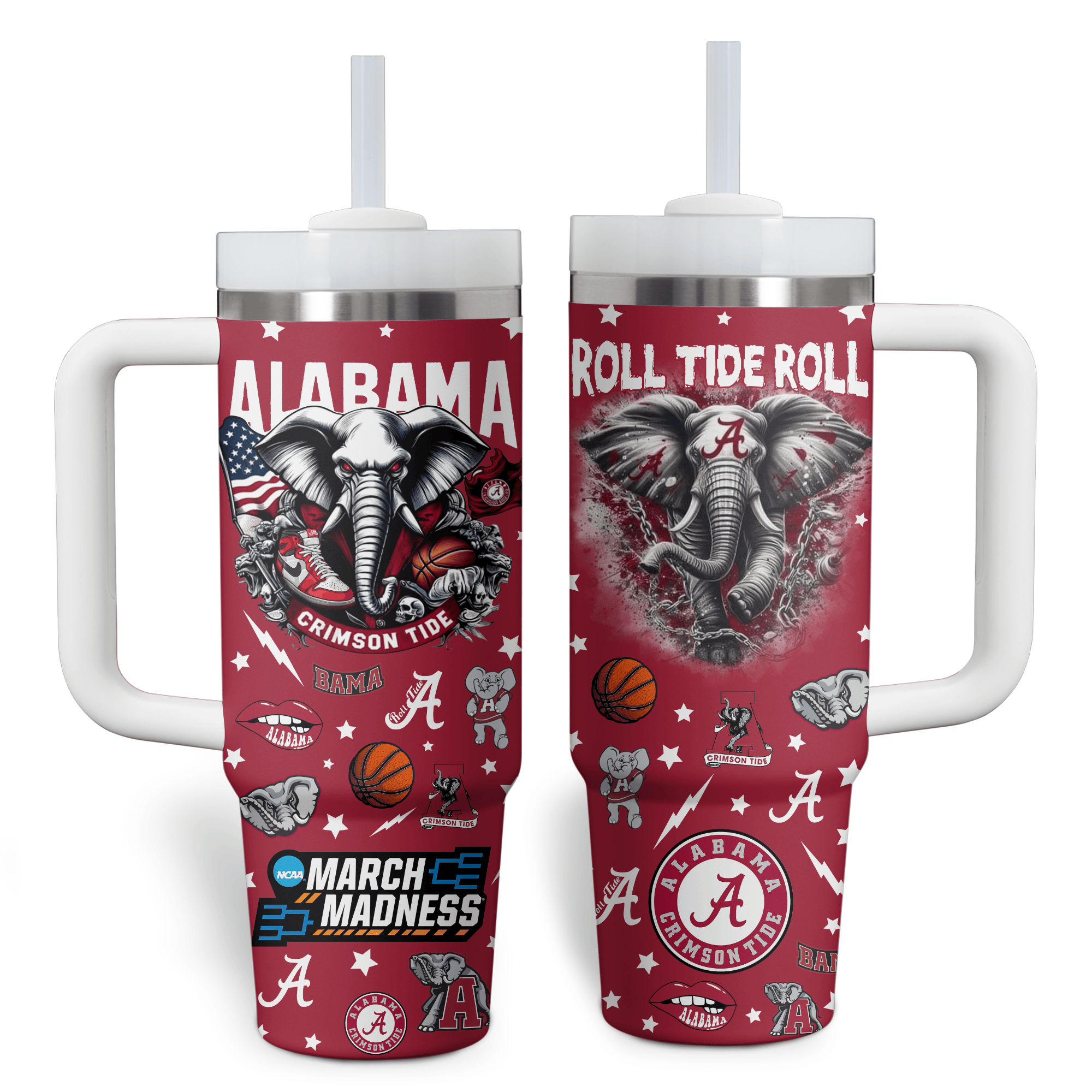 Alabama Crimson Tide NCAA Stanley Tumbler With Handle Personalized Name St3353