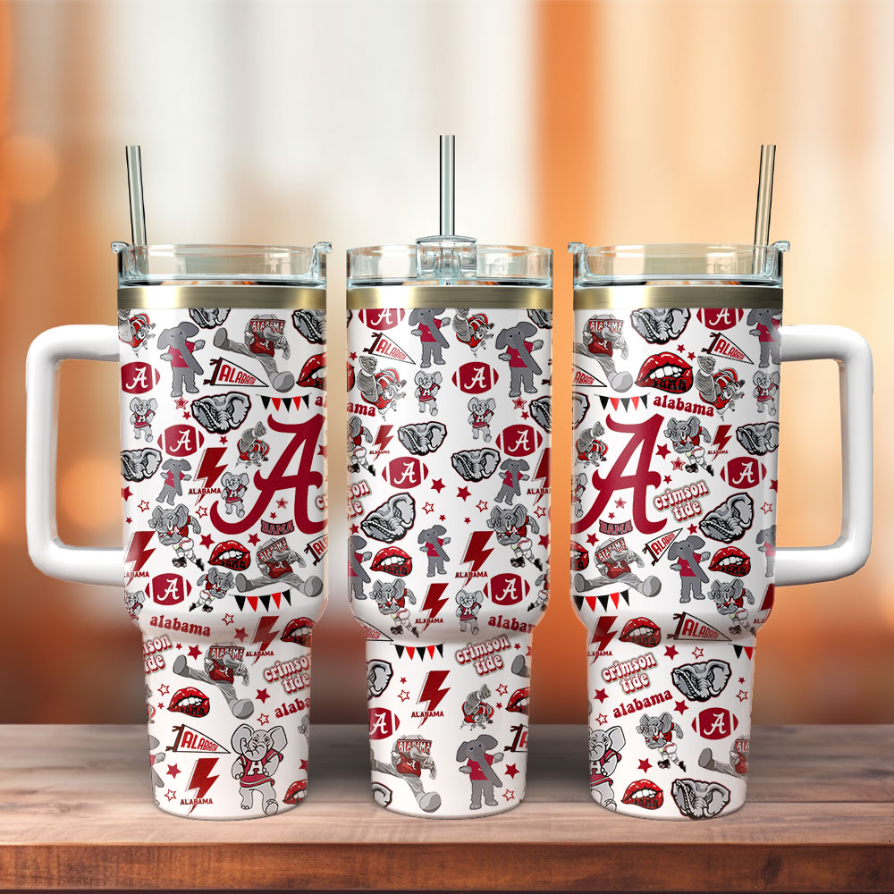 Alabama Crimson Tide NCAA Stanley Tumbler With Handle Personalized Name St3968