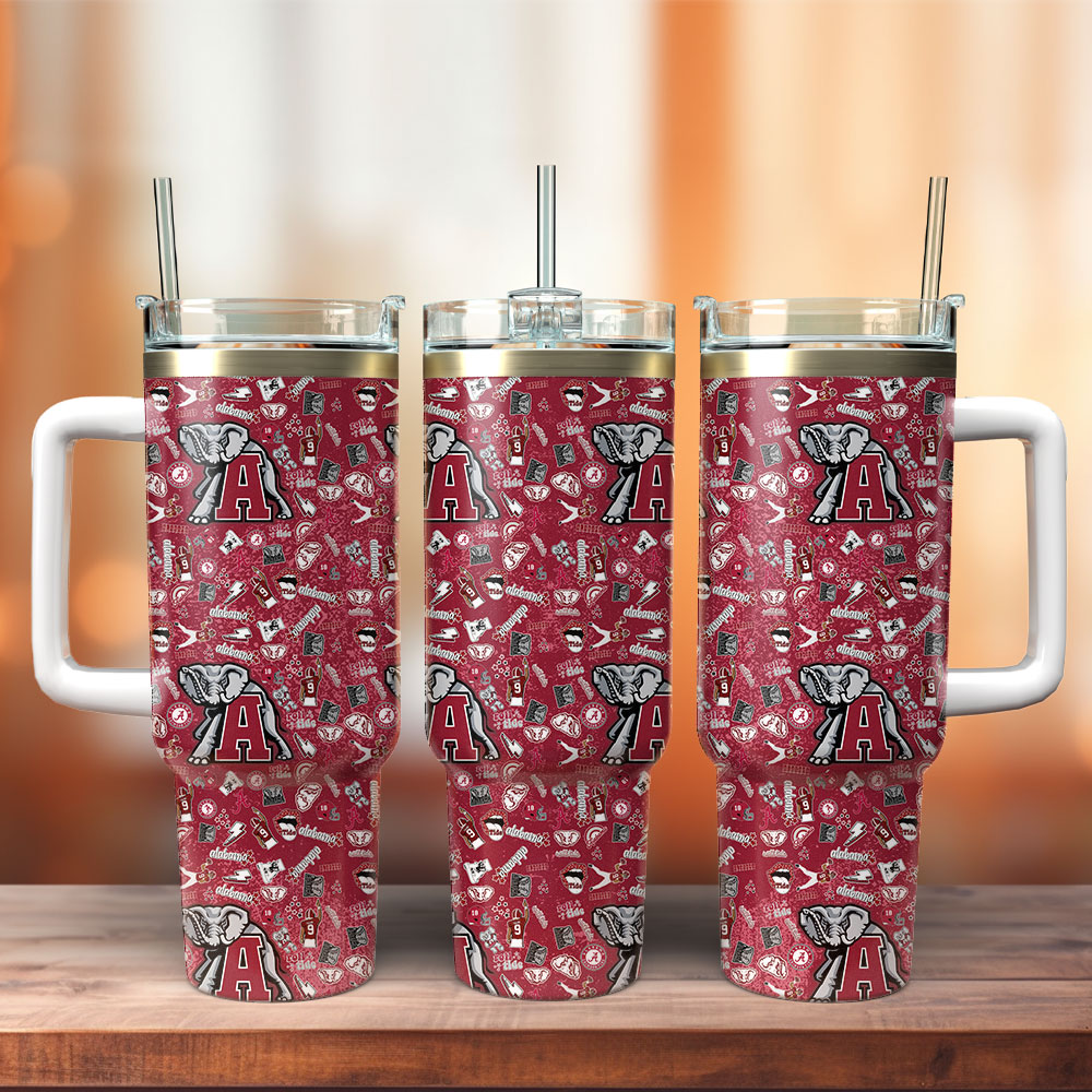 Alabama Crimson Tide NCAA Stanley Tumbler With Handle Personalized Name St8152