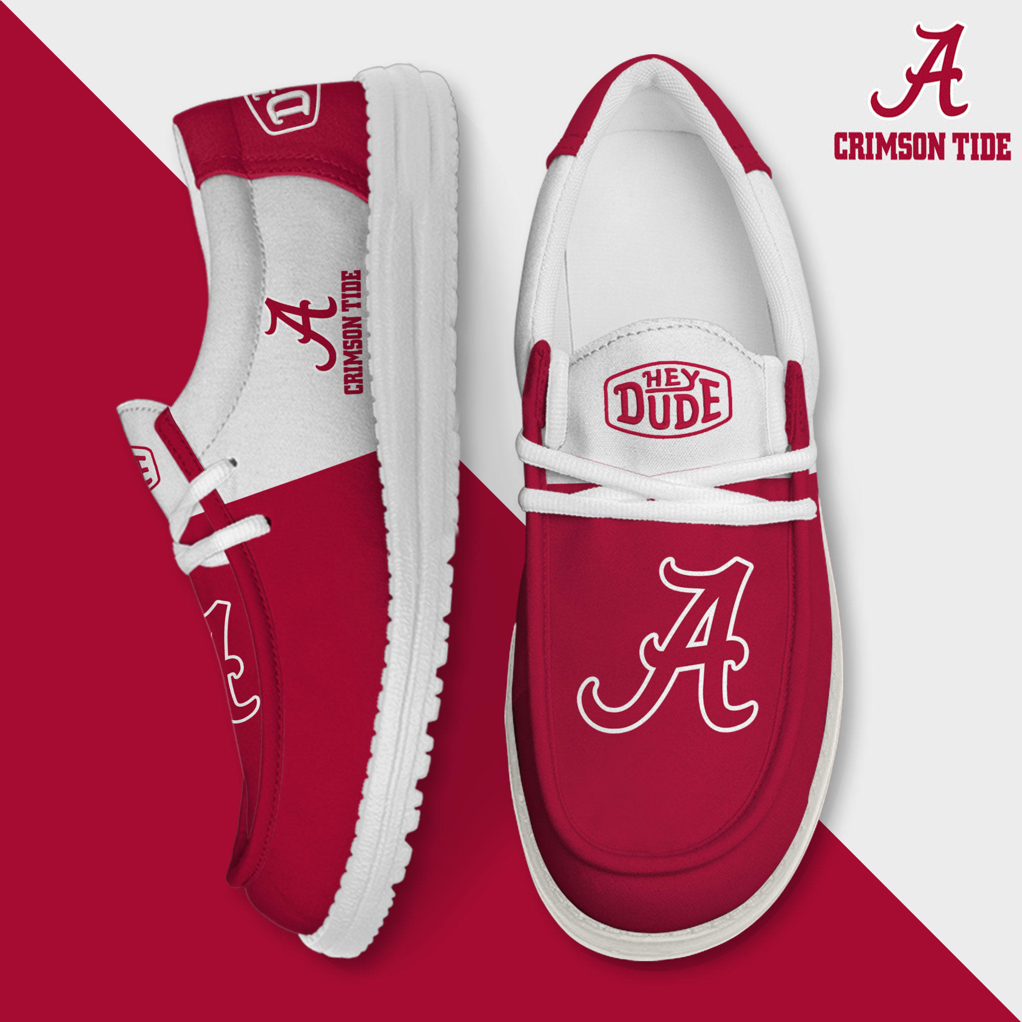 Alabama Crimson Tide Personalized Hey Dude Shoes For Men And Women ST10996