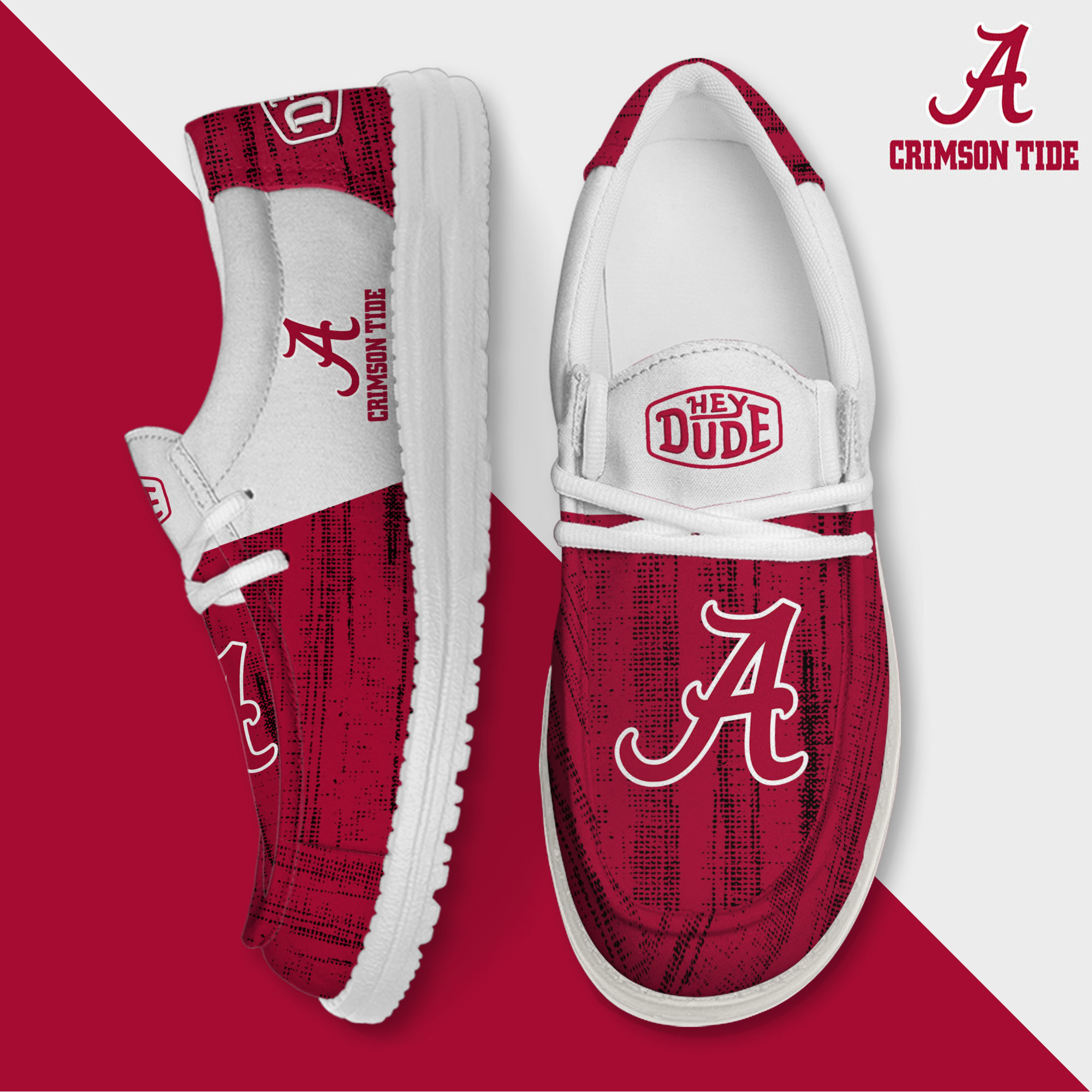Alabama Crimson Tide Personalized Hey Dude Shoes For Men And Women ST11451