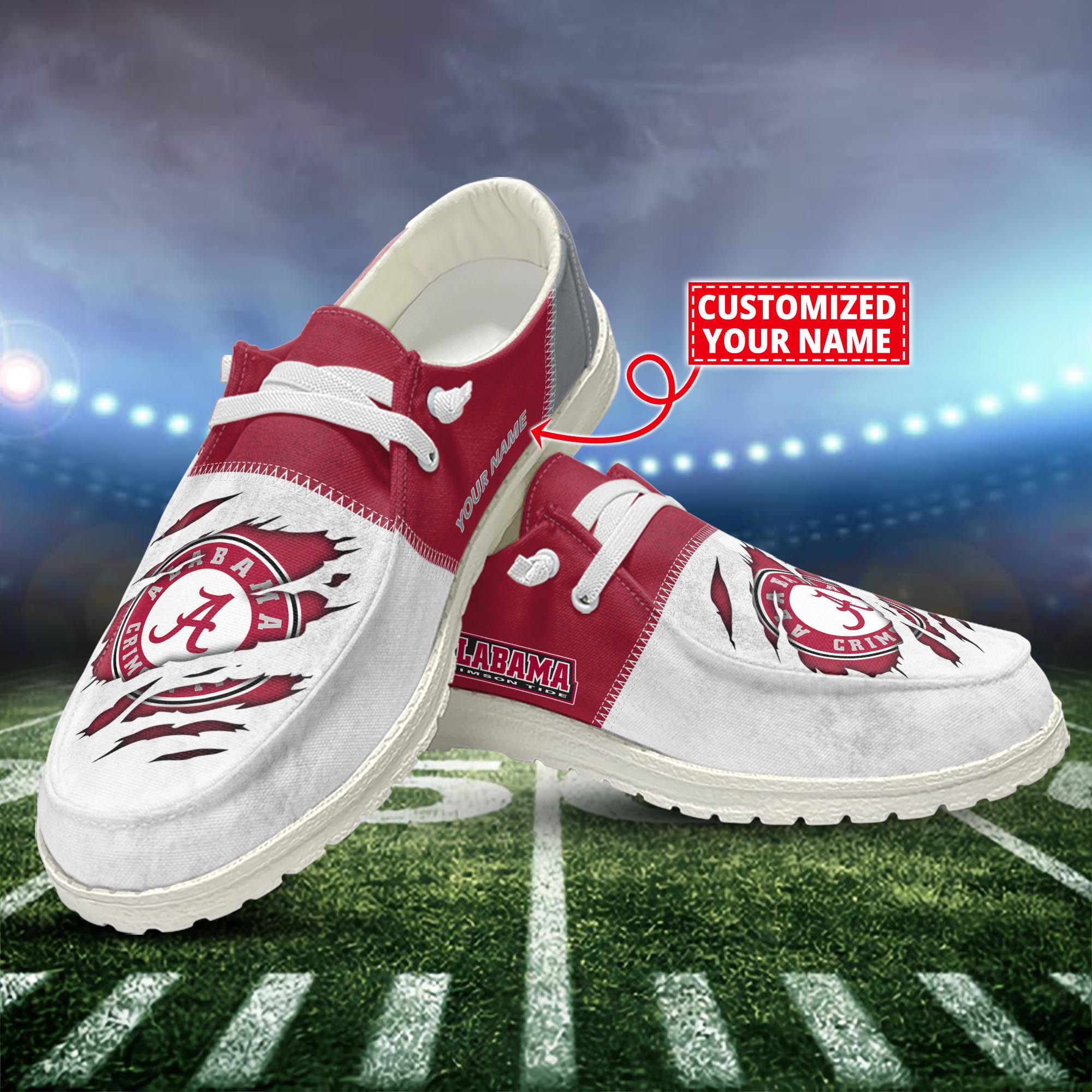 Alabama Crimson Tide Personalized Hey Dude Shoes For Men And Women ST15102