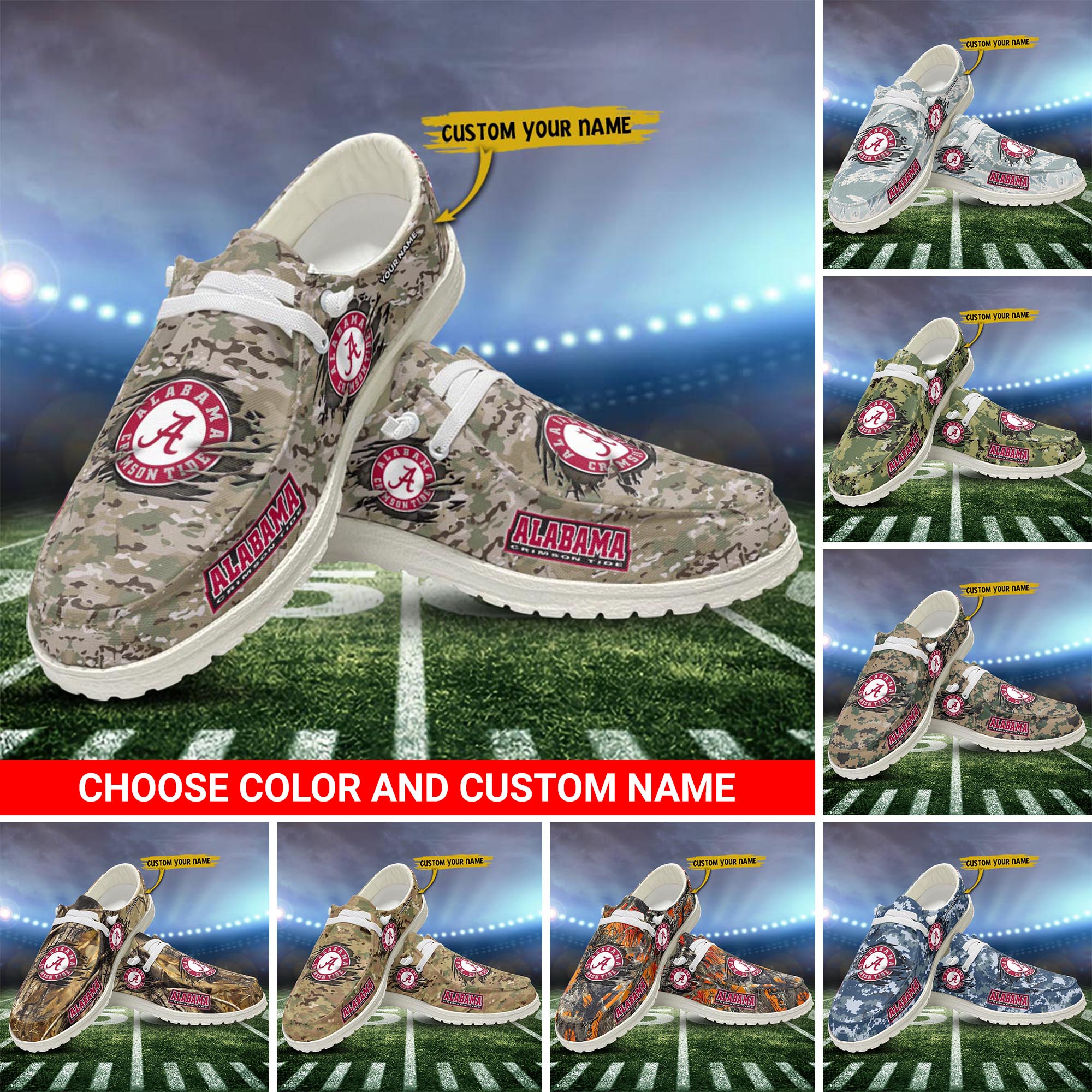 Alabama Crimson Tide Personalized Hey Dude Shoes For Men And Women ST15688