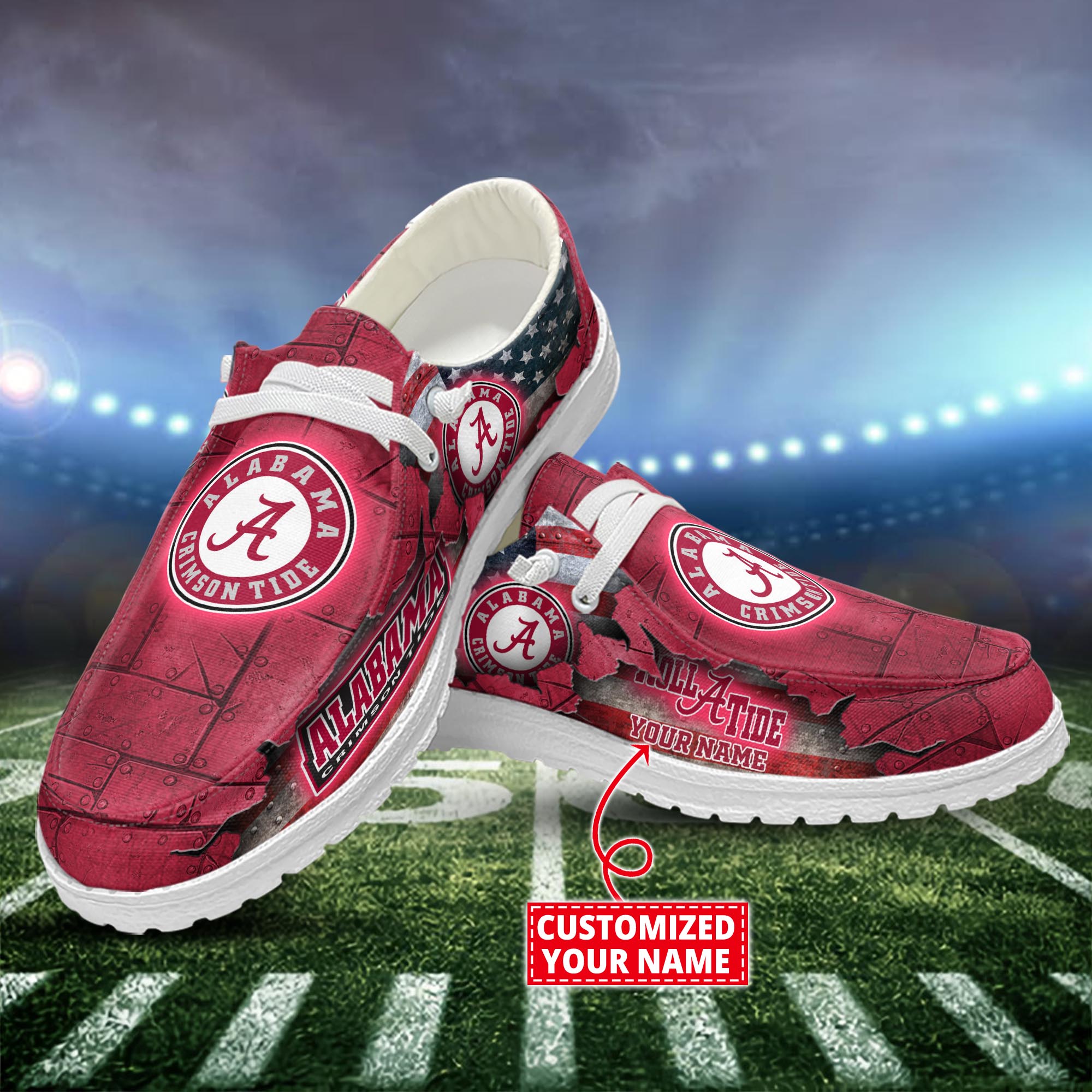 Alabama Crimson Tide Personalized Hey Dude Shoes For Men And Women ST1661