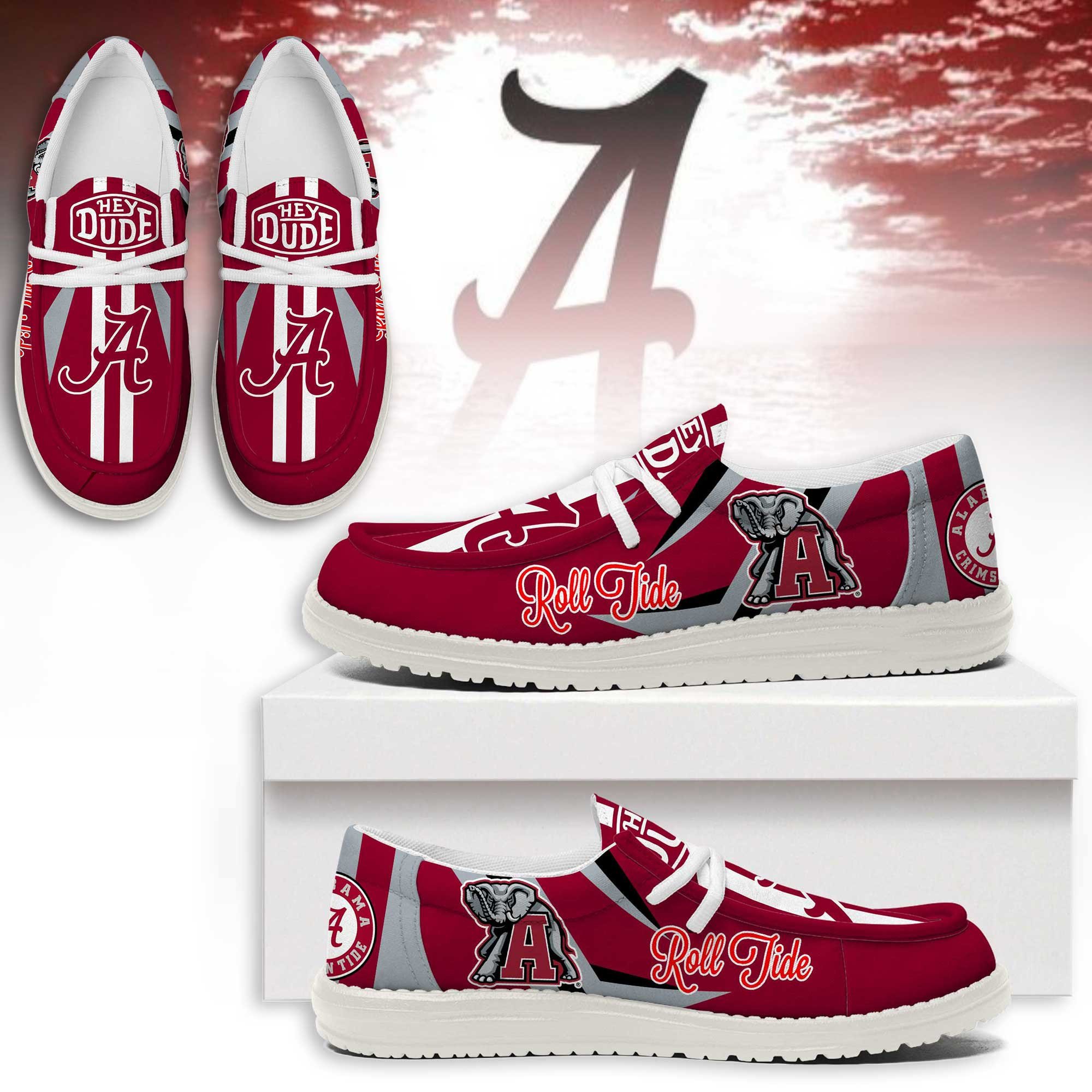 Alabama Crimson Tide Personalized Hey Dude Shoes For Men And Women ST6134