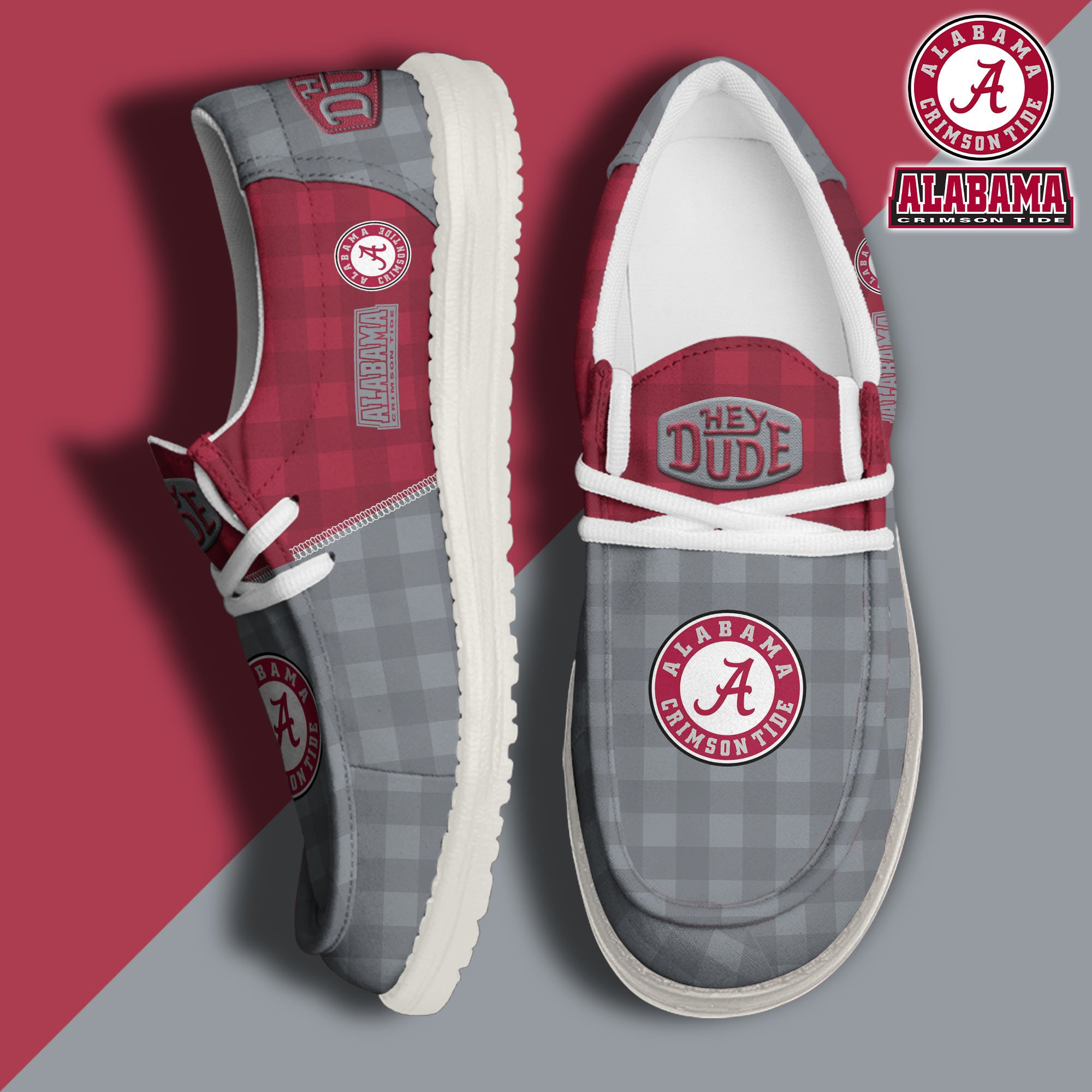 Alabama Crimson Tide Personalized Hey Dude Shoes For Men And Women ST6676