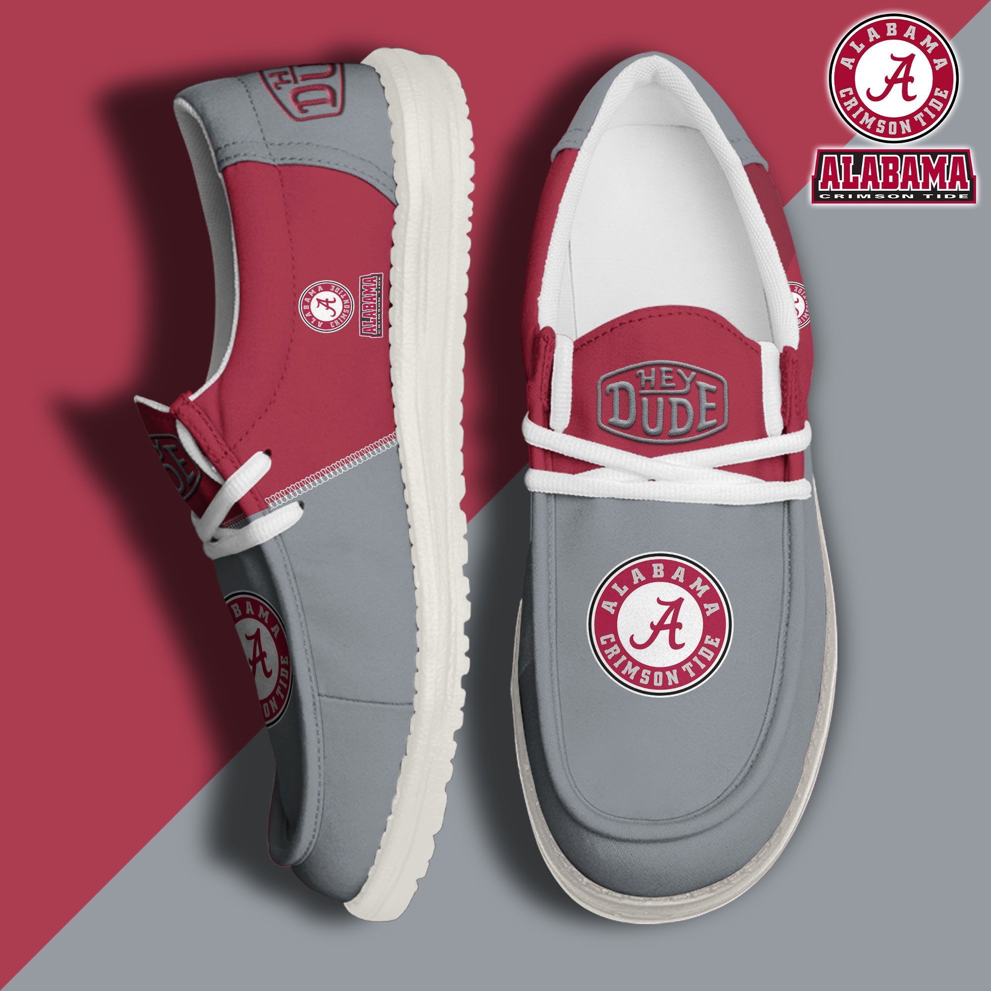 Alabama Crimson Tide Personalized Hey Dude Shoes For Men And Women ST6682