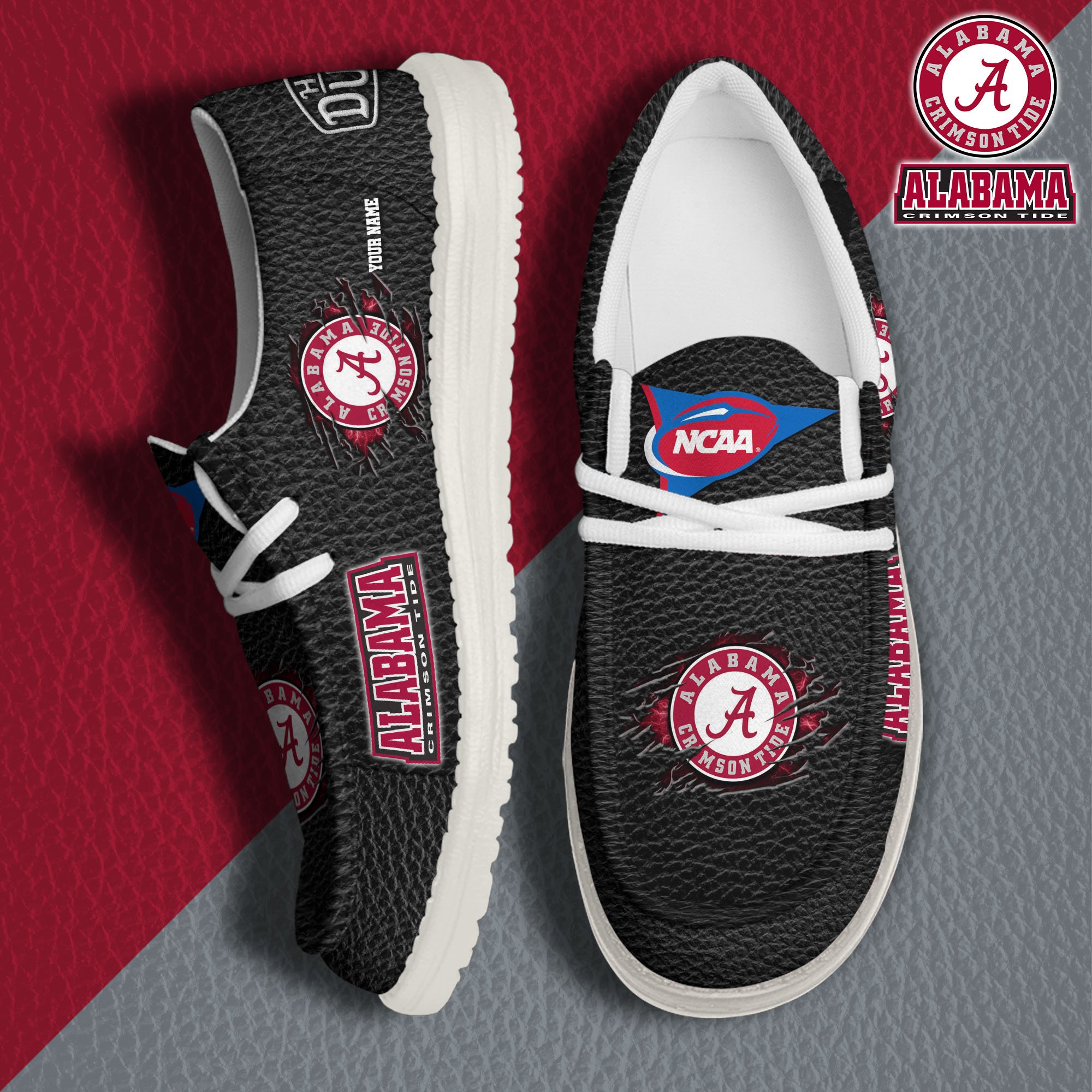 Alabama Crimson Tide Personalized Hey Dude Shoes For Men And Women ST6896