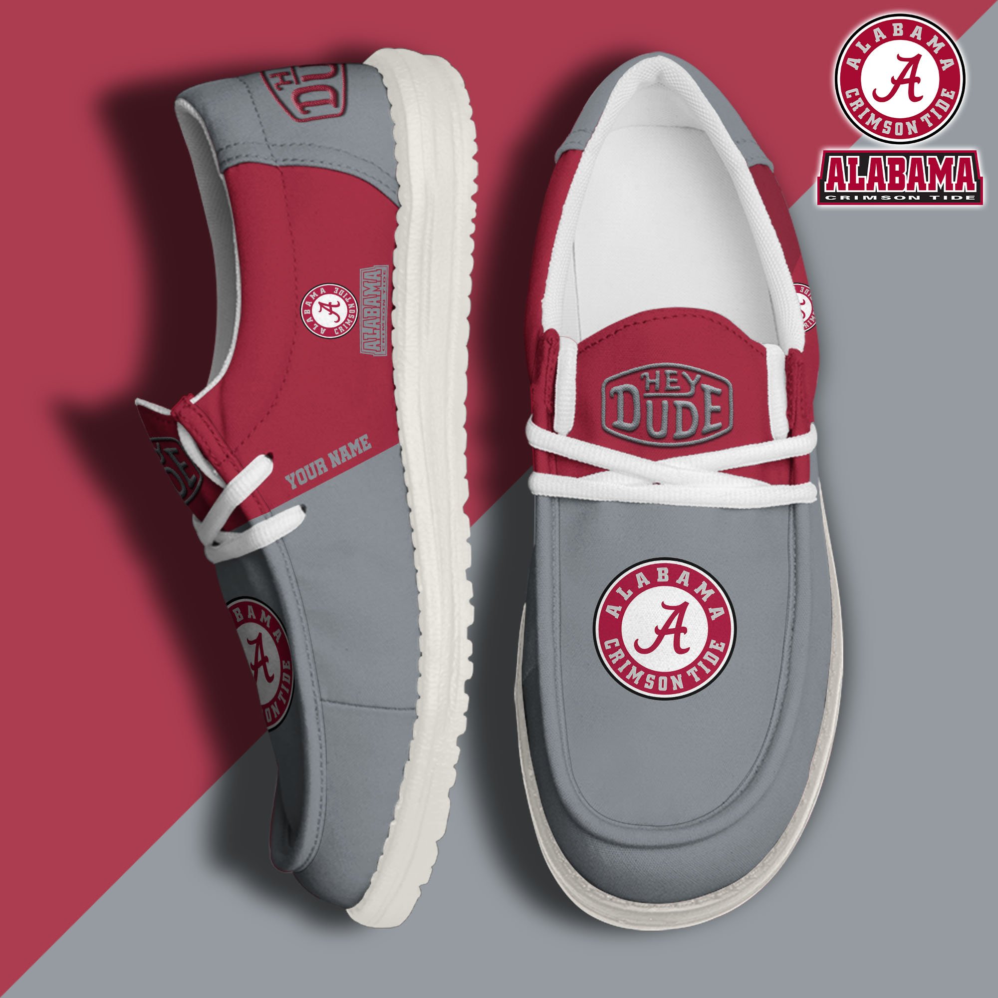 Alabama Crimson Tide Personalized Hey Dude Shoes For Men And Women ST6981
