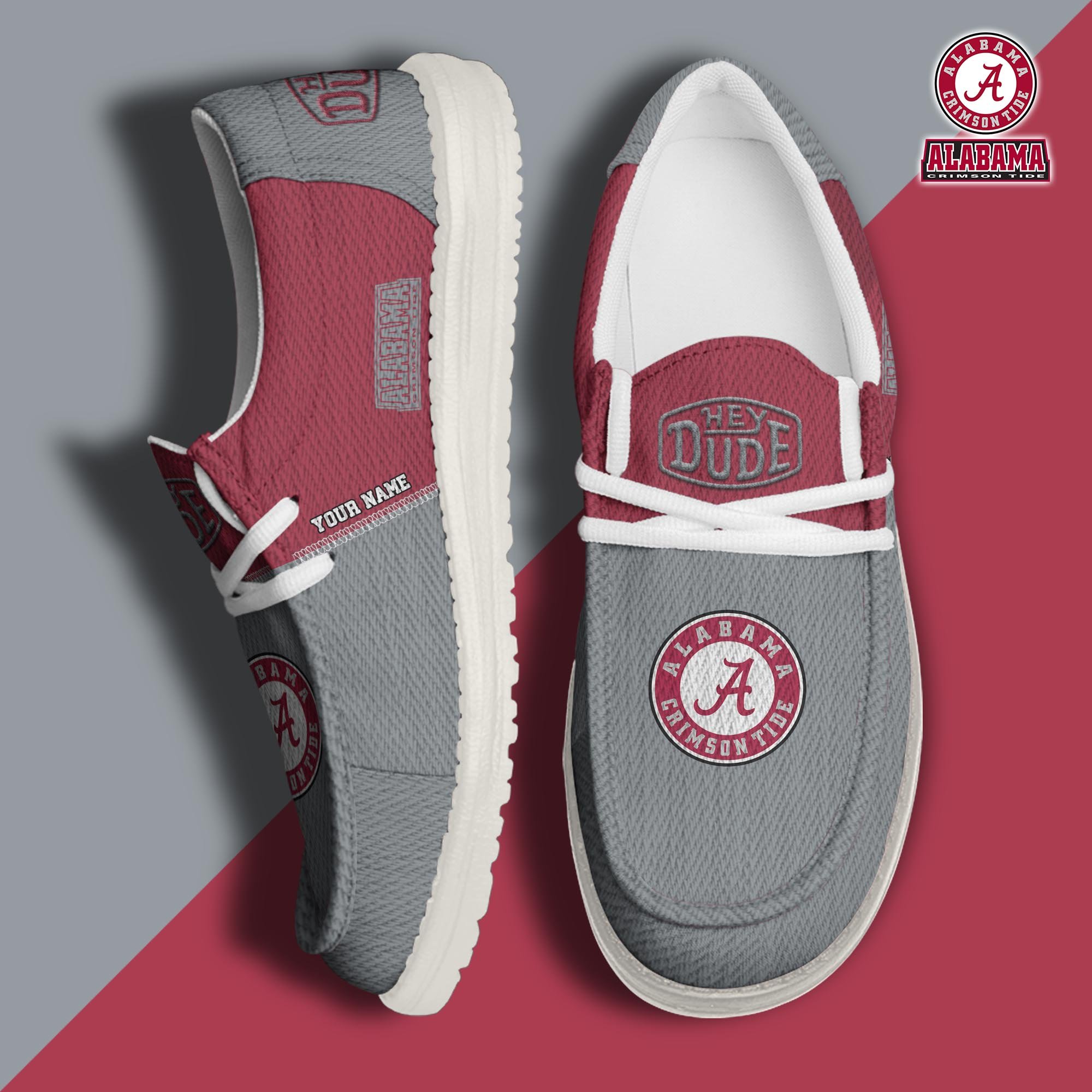 Alabama Crimson Tide Personalized Hey Dude Shoes For Men And Women ST7056