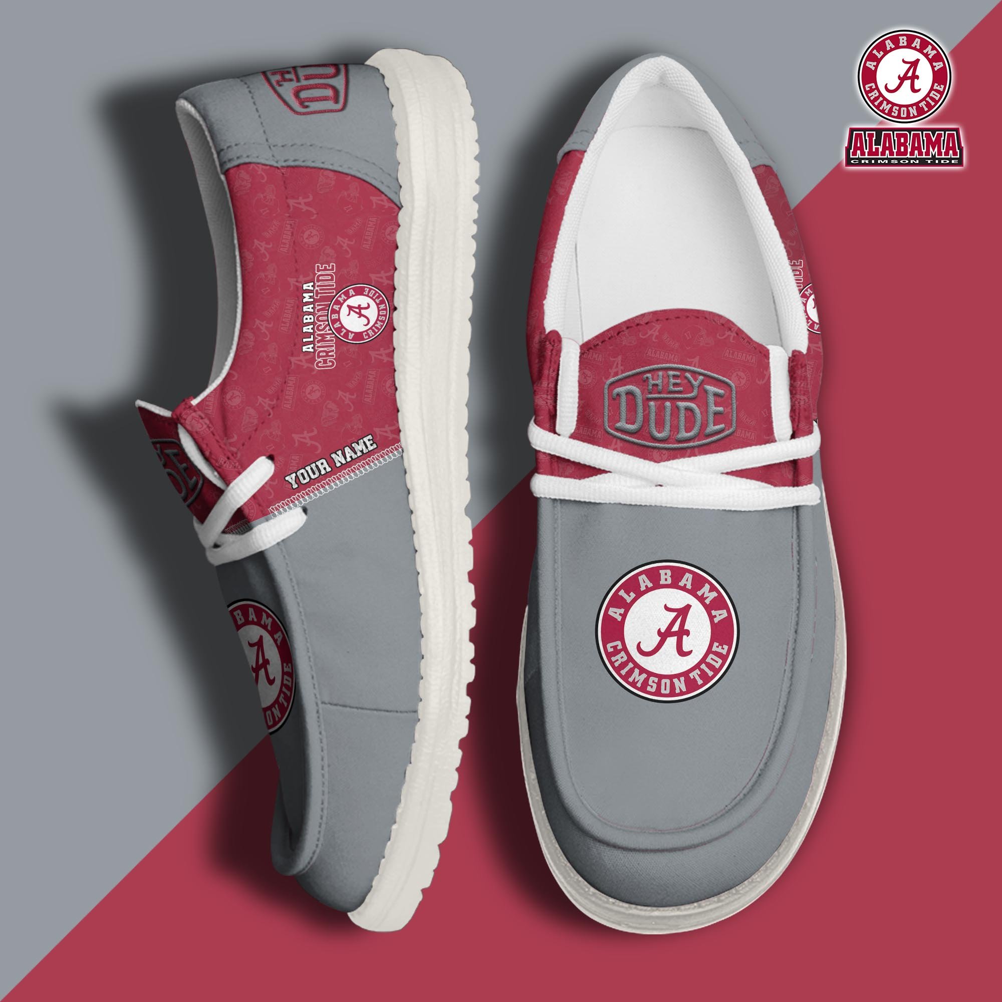Alabama Crimson Tide Personalized Hey Dude Shoes For Men And Women ST7186