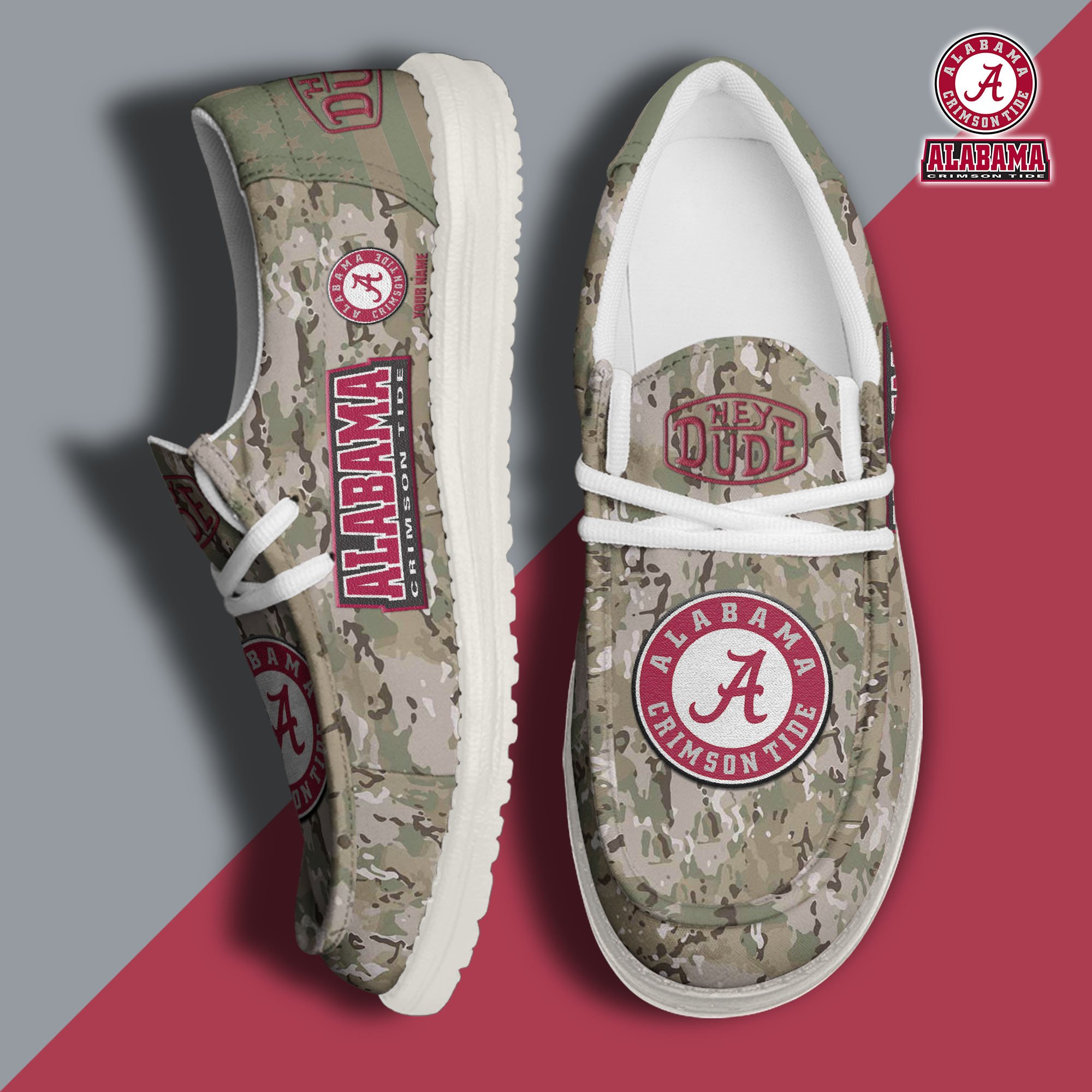 Alabama Crimson Tide Personalized Hey Dude Shoes For Men And Women ST7616