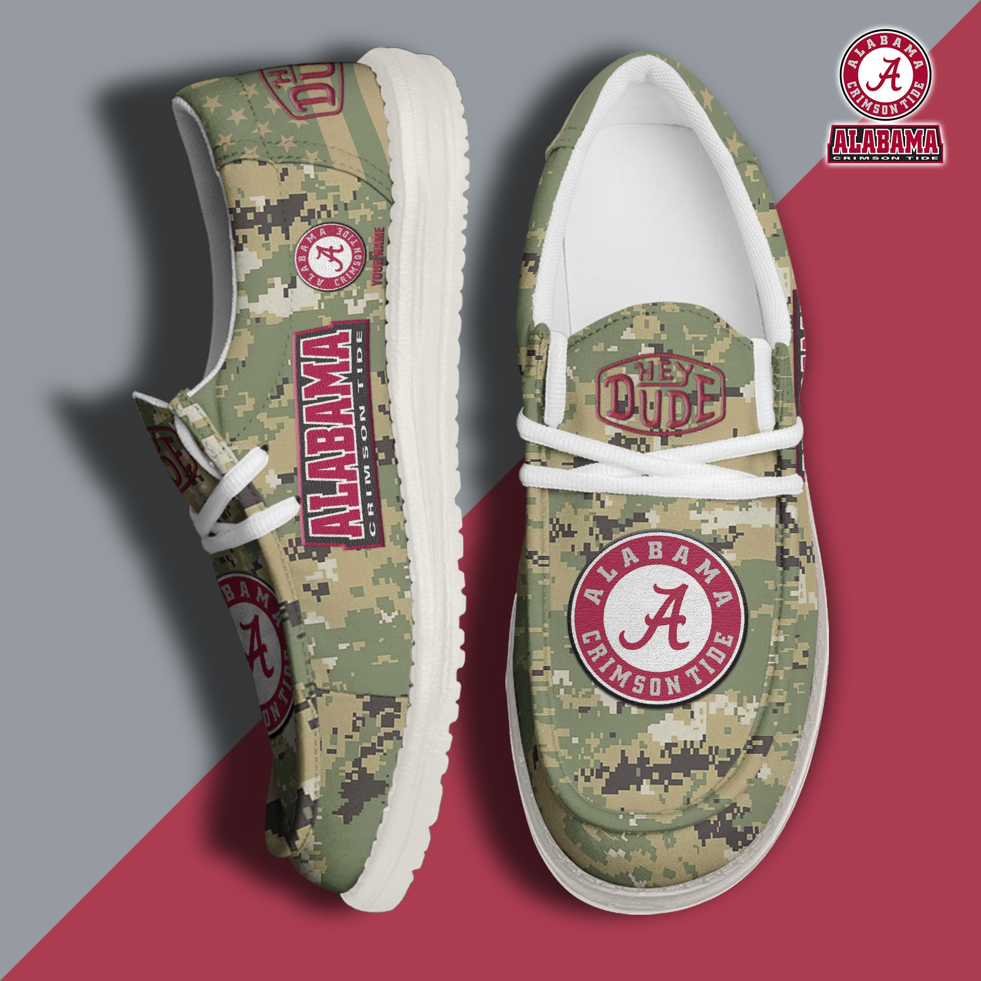 Alabama Crimson Tide Personalized Hey Dude Shoes For Men And Women ST7911