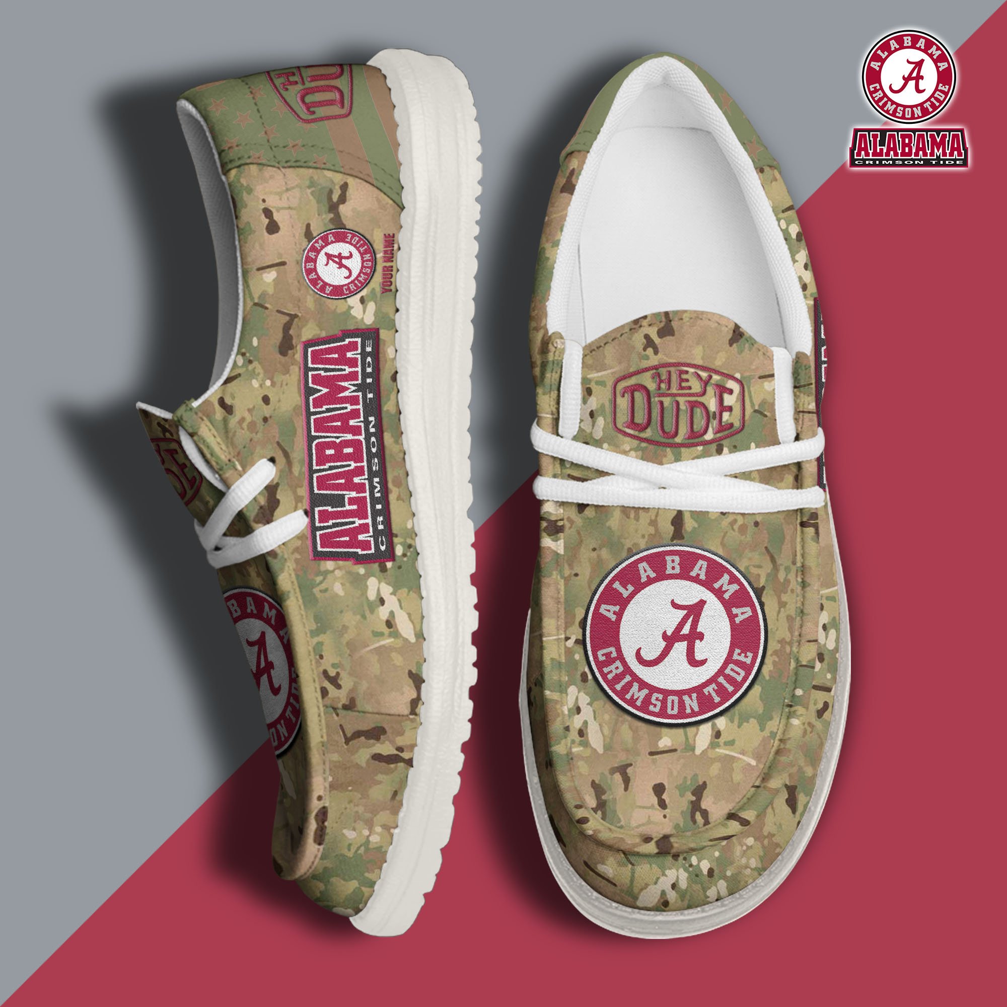 Alabama Crimson Tide Personalized Hey Dude Shoes For Men And Women ST8172