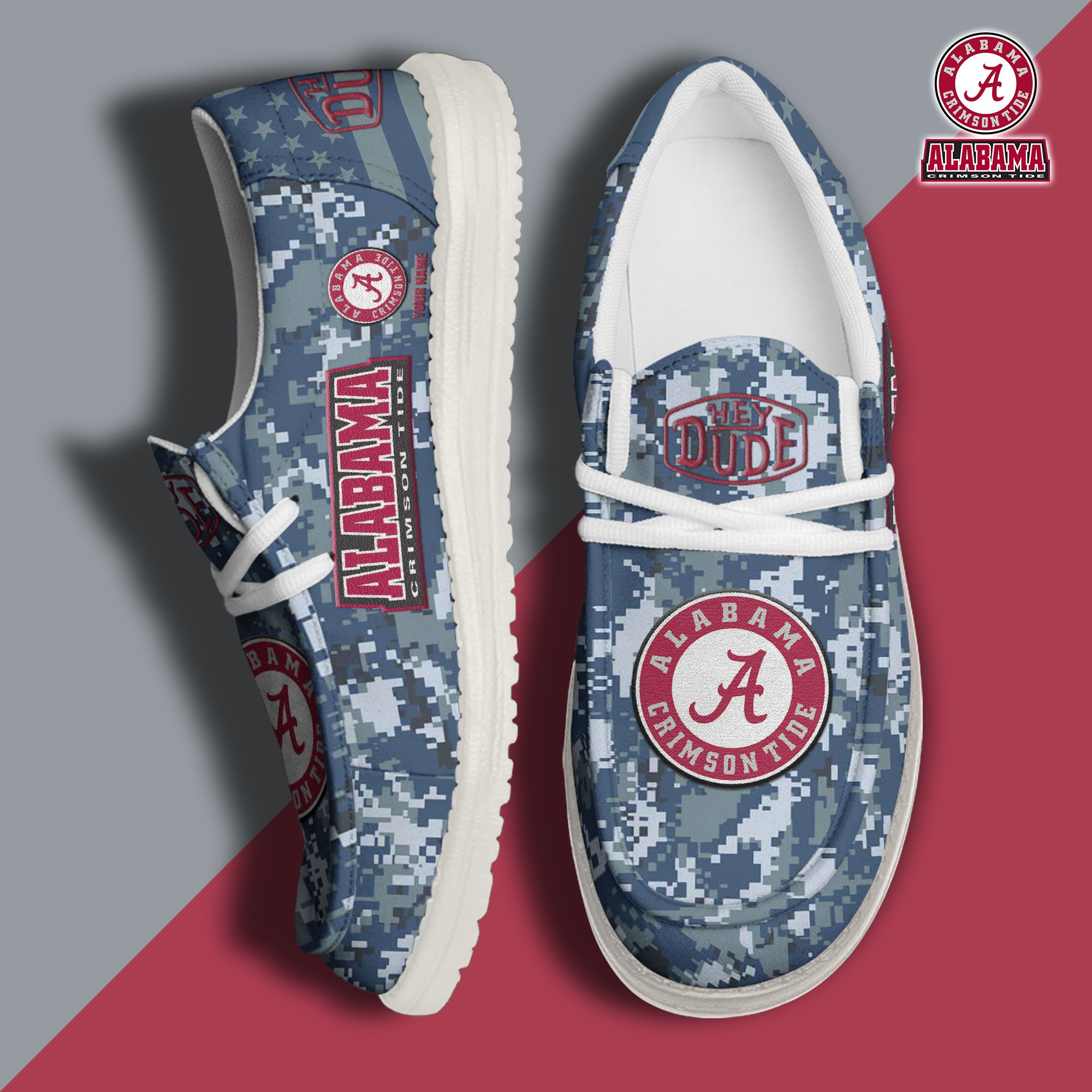 Alabama Crimson Tide Personalized Hey Dude Shoes For Men And Women ST8262