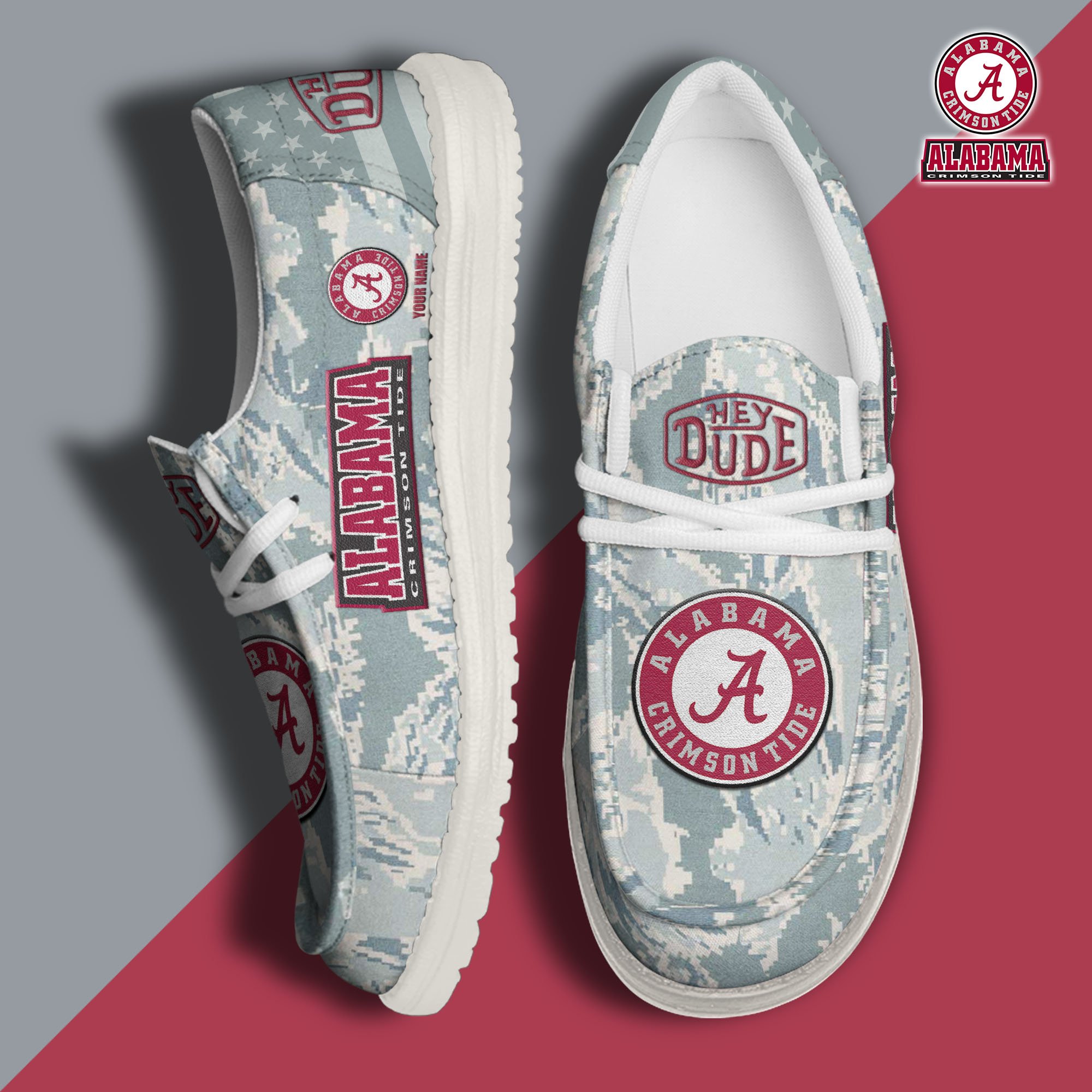 Alabama Crimson Tide Personalized Hey Dude Shoes For Men And Women ST8349