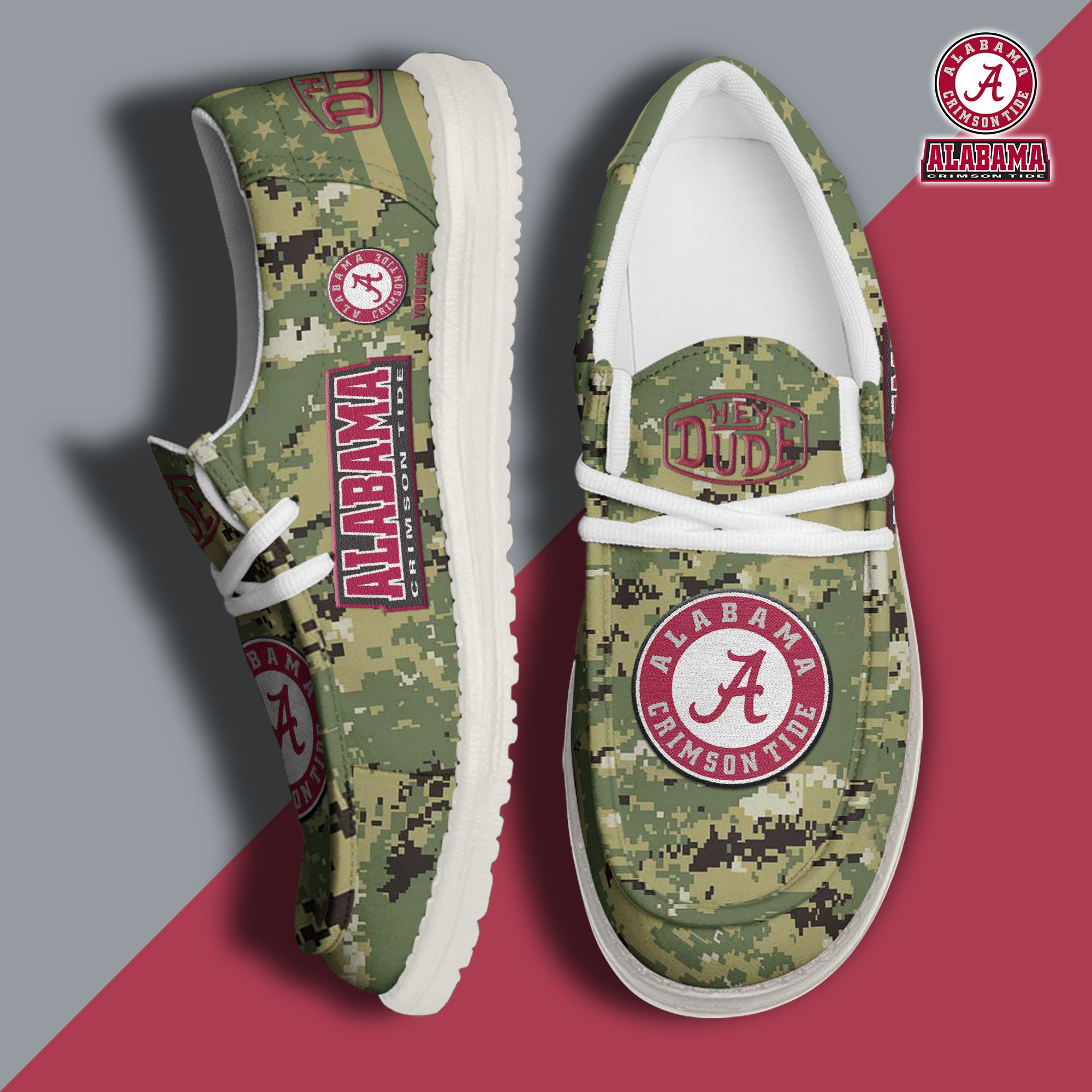 Alabama Crimson Tide Personalized Hey Dude Shoes For Men And Women ST8541