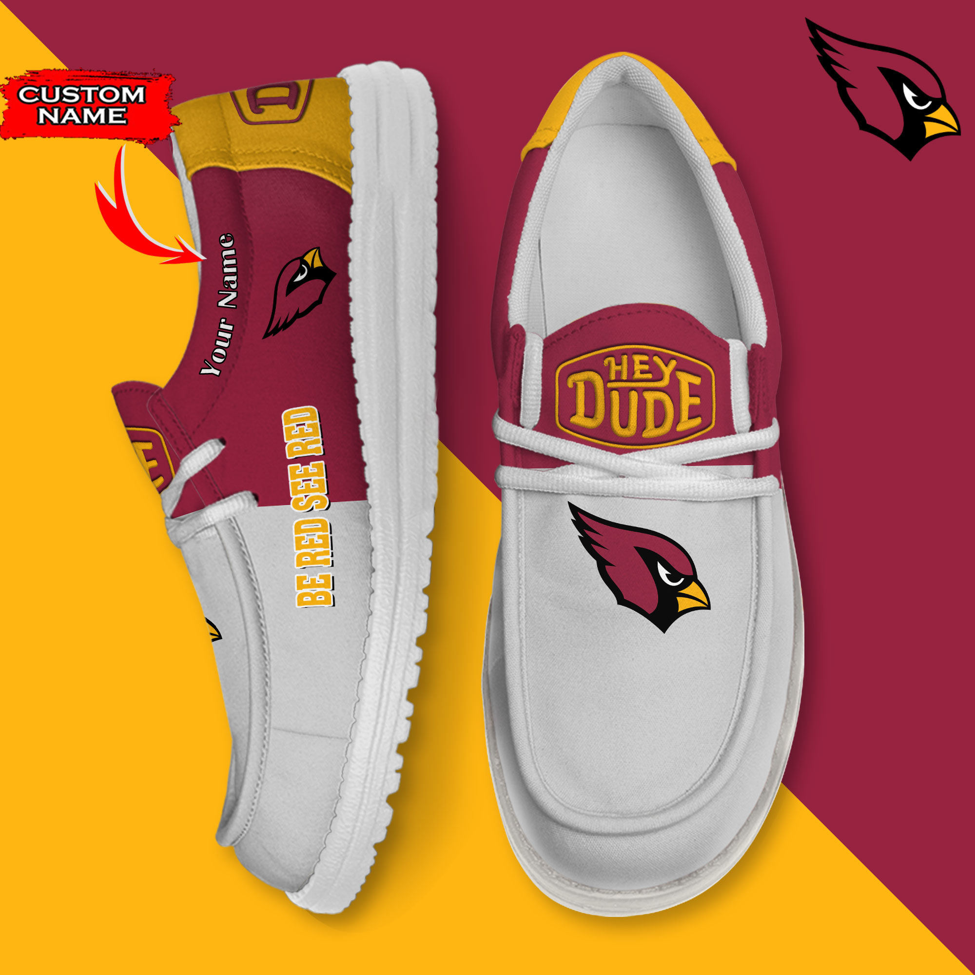 Arizona Cardinals Personalized Hey Dude Shoes For Men And Women ST11221