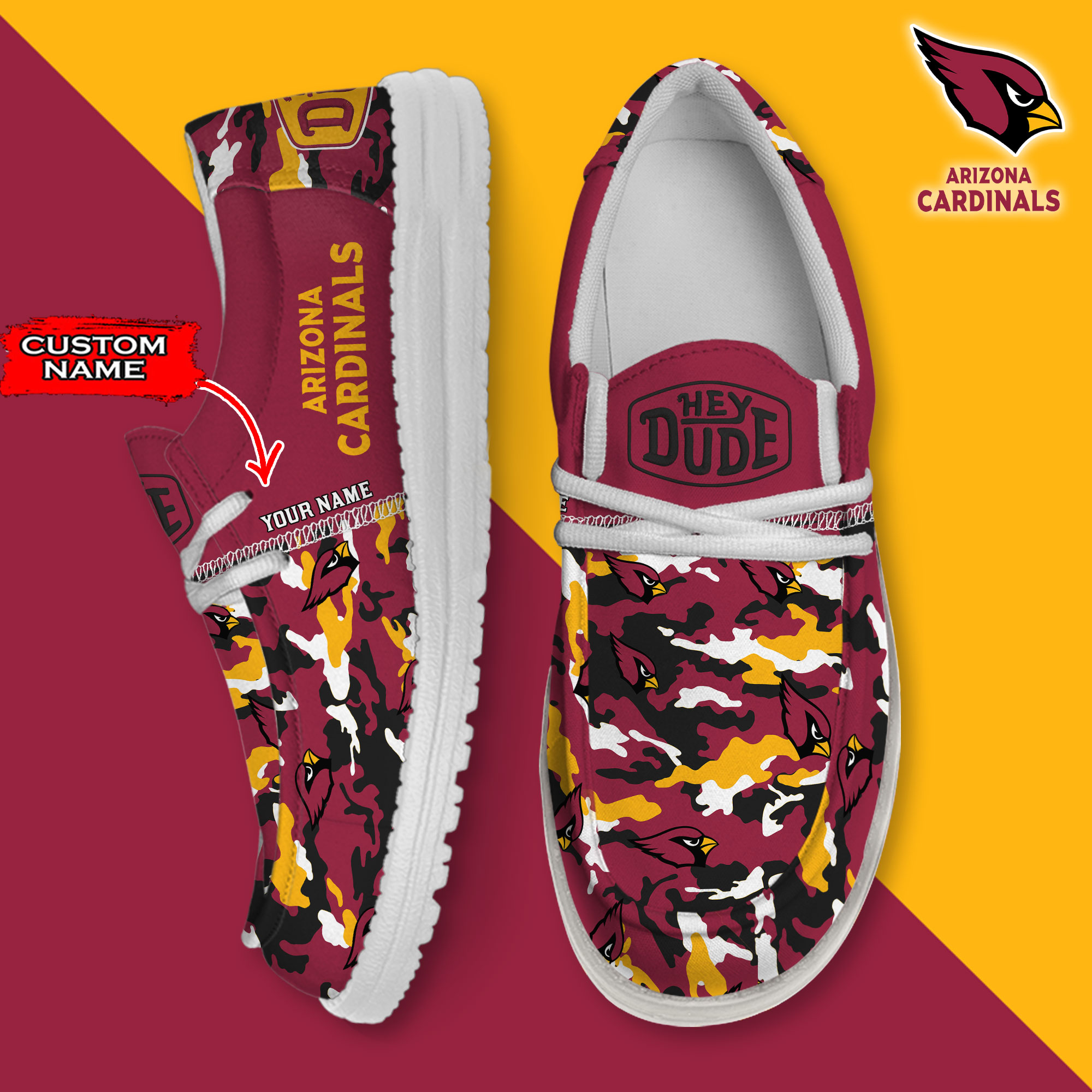 Arizona Cardinals Personalized Hey Dude Shoes For Men And Women ST11317