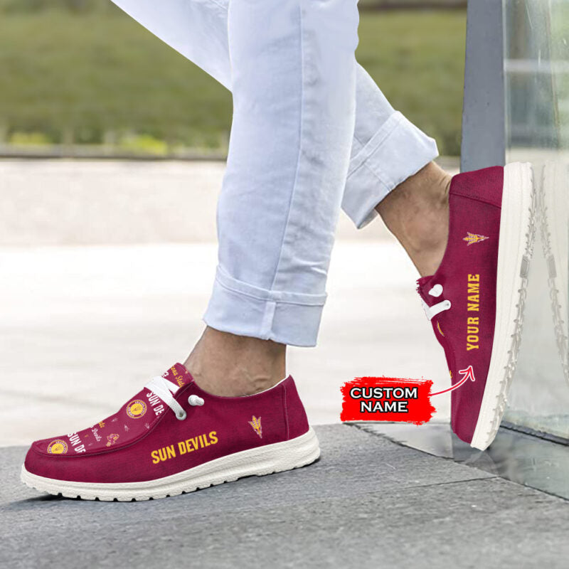 Arizona State Sun Devils NCAA Personalized Hey Dude Shoes For Men And Women ST5027