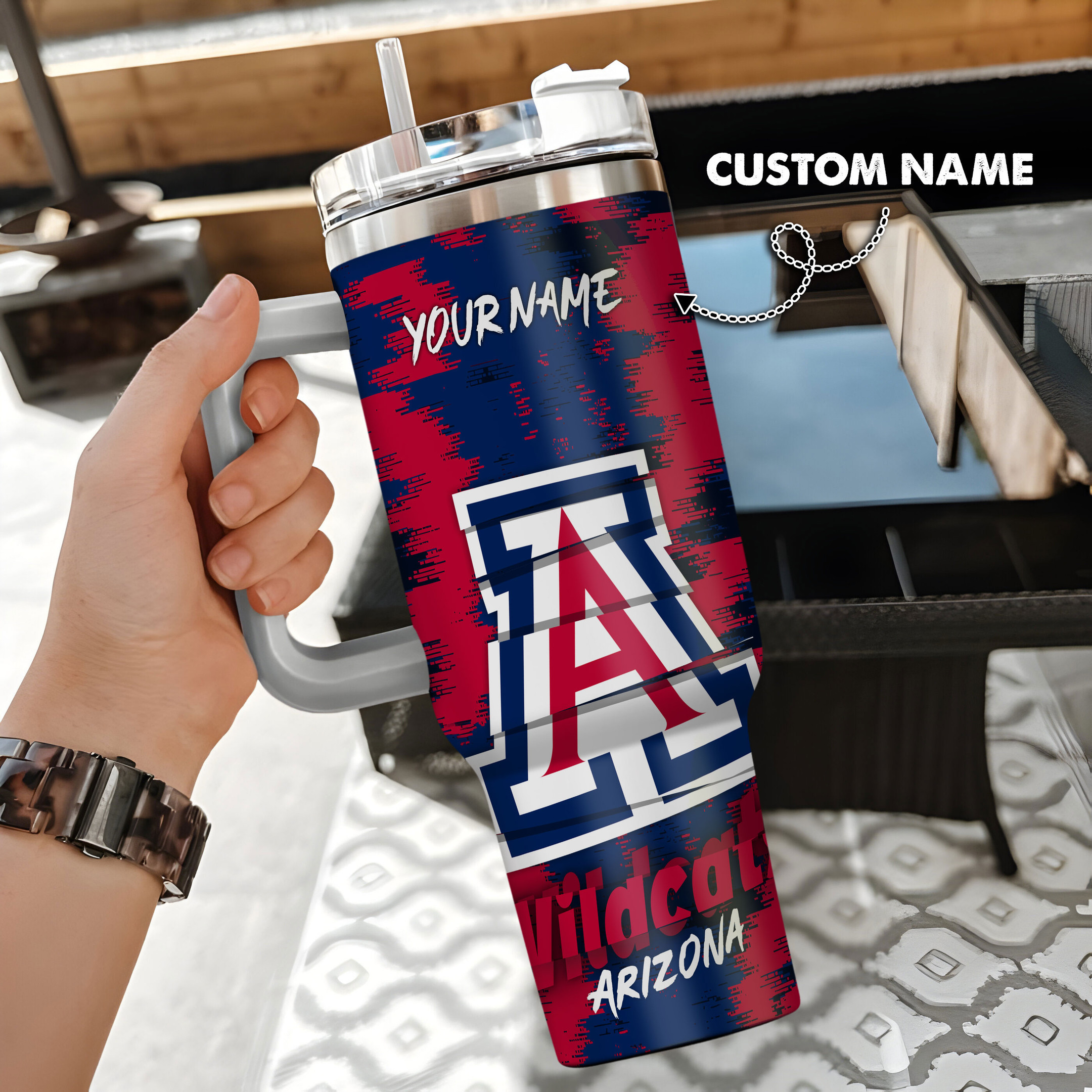 Arizona Wildcats Stanley Tumbler Personalized Name St9836