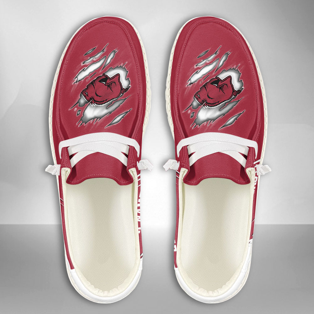 Arkansas Razorbacks NCAA Personalized Hey Dude Shoes For Men And Women ST12530