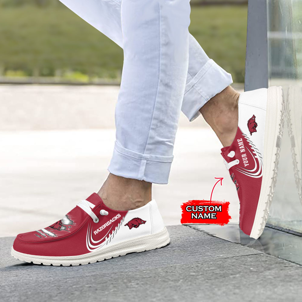 Arkansas Razorbacks NCAA Personalized Hey Dude Shoes For Men And Women ST12534