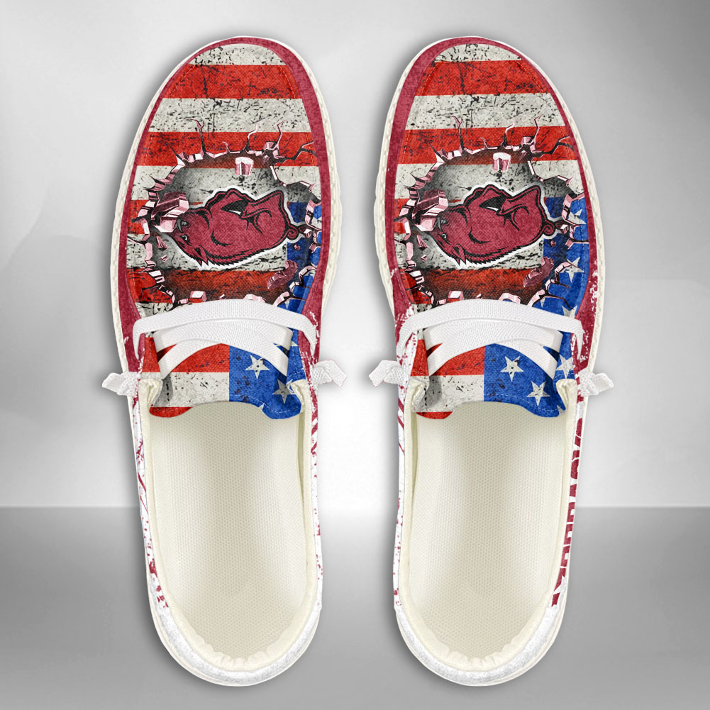 Arkansas Razorbacks NCAA Personalized Hey Dude Shoes For Men And Women ST12747