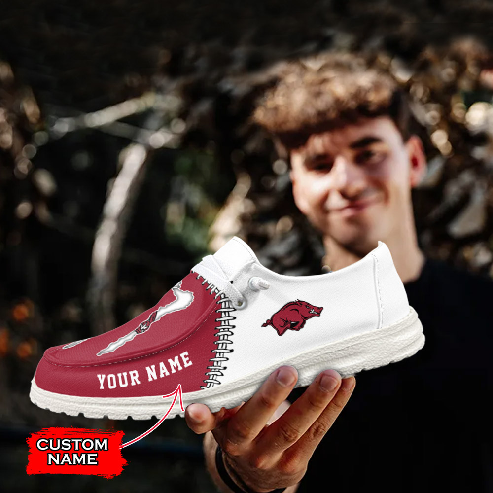 Arkansas Razorbacks NCAA Personalized Hey Dude Shoes For Men And Women ST14042
