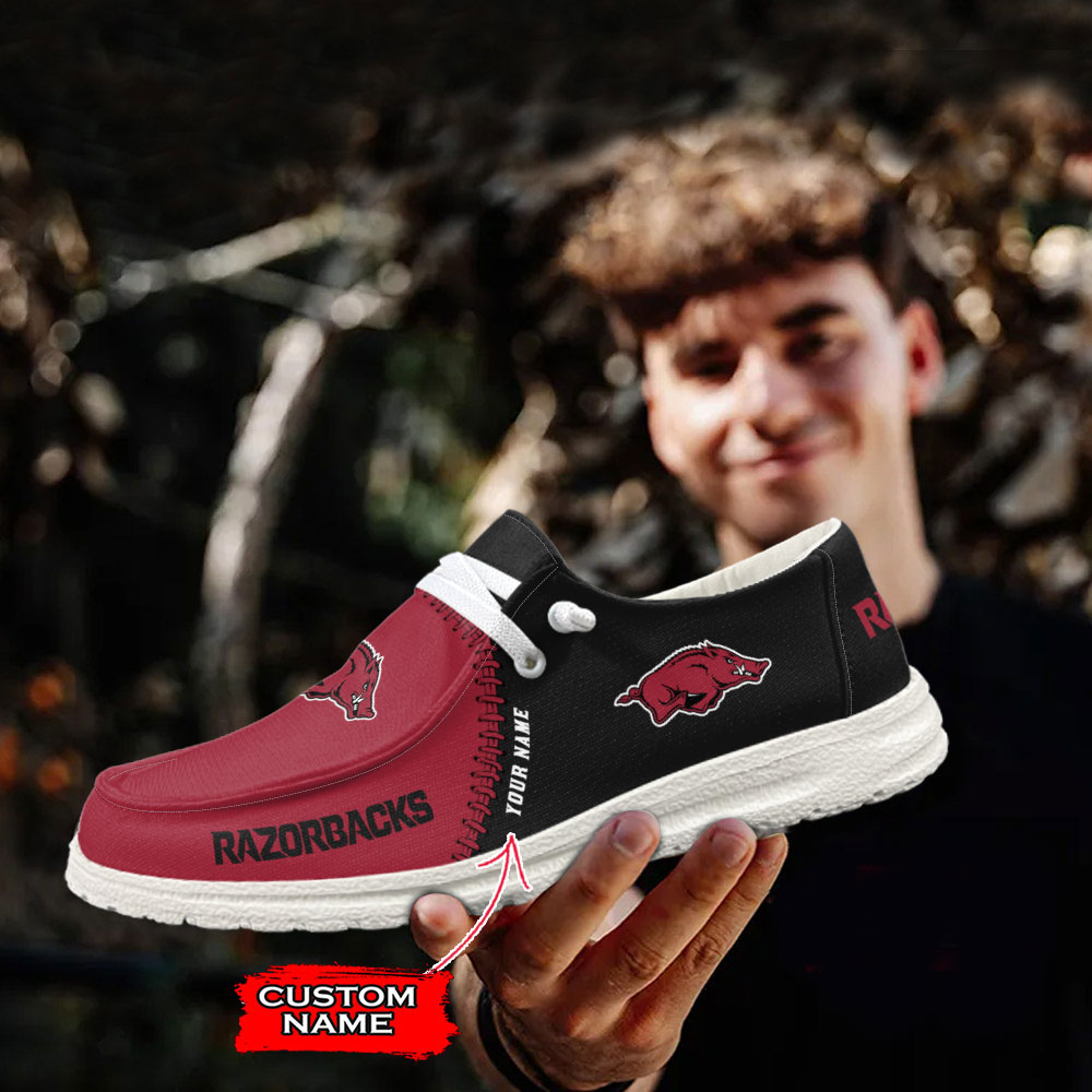 Arkansas Razorbacks NCAA Personalized Hey Dude Shoes For Men And Women ST3806