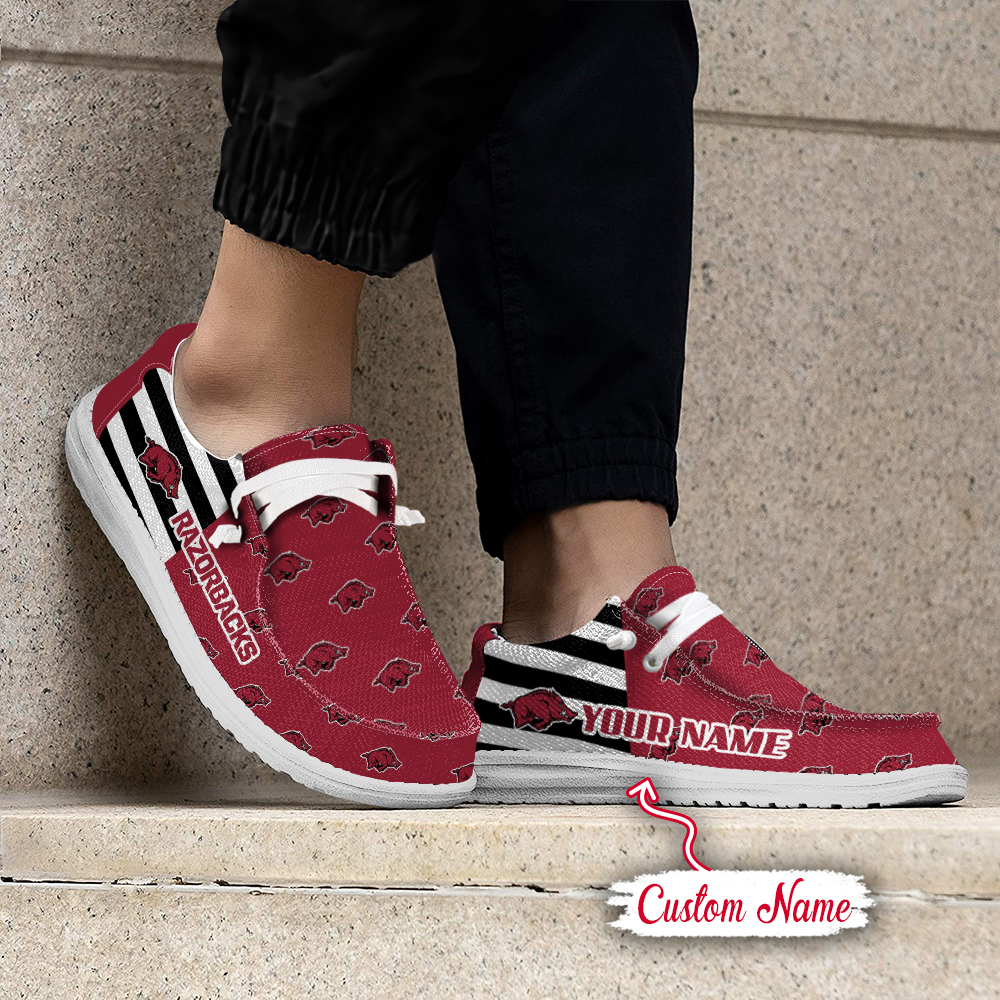 Arkansas Razorbacks Personalized Hey Dude Shoes For Men And Women ST10629