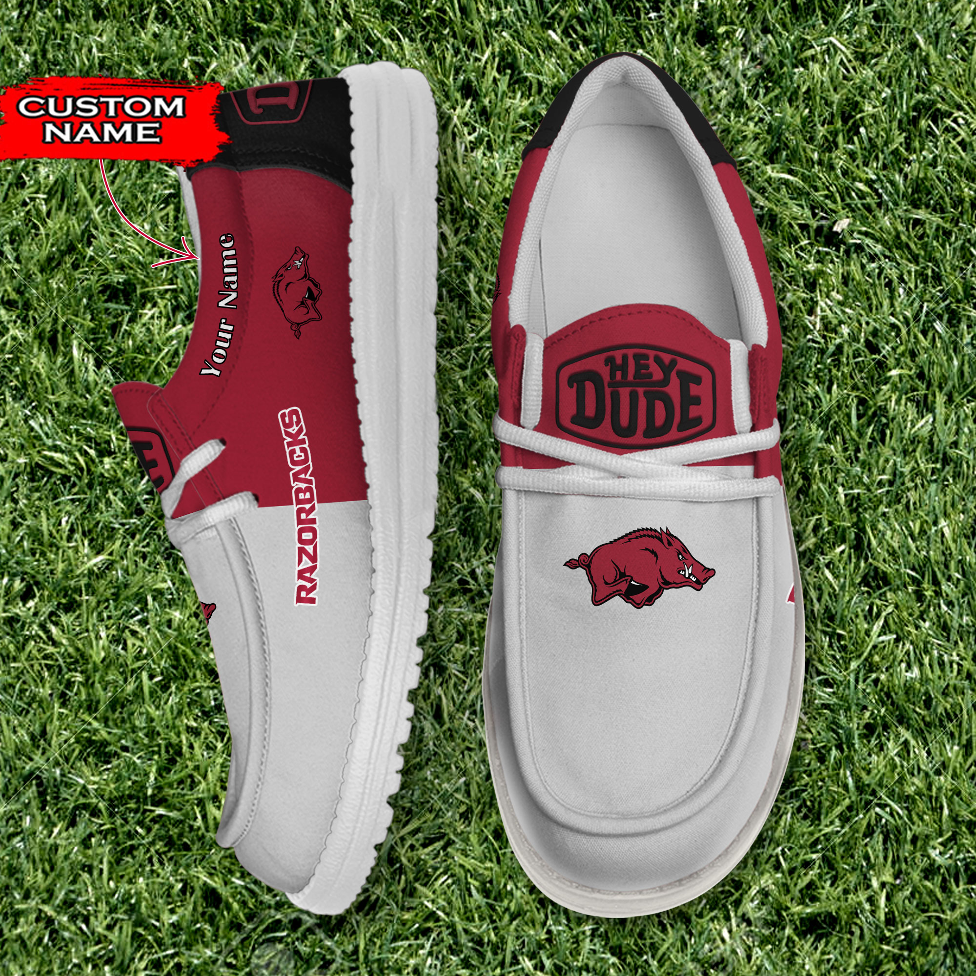 Arkansas Razorbacks Personalized Hey Dude Shoes For Men And Women ST11207