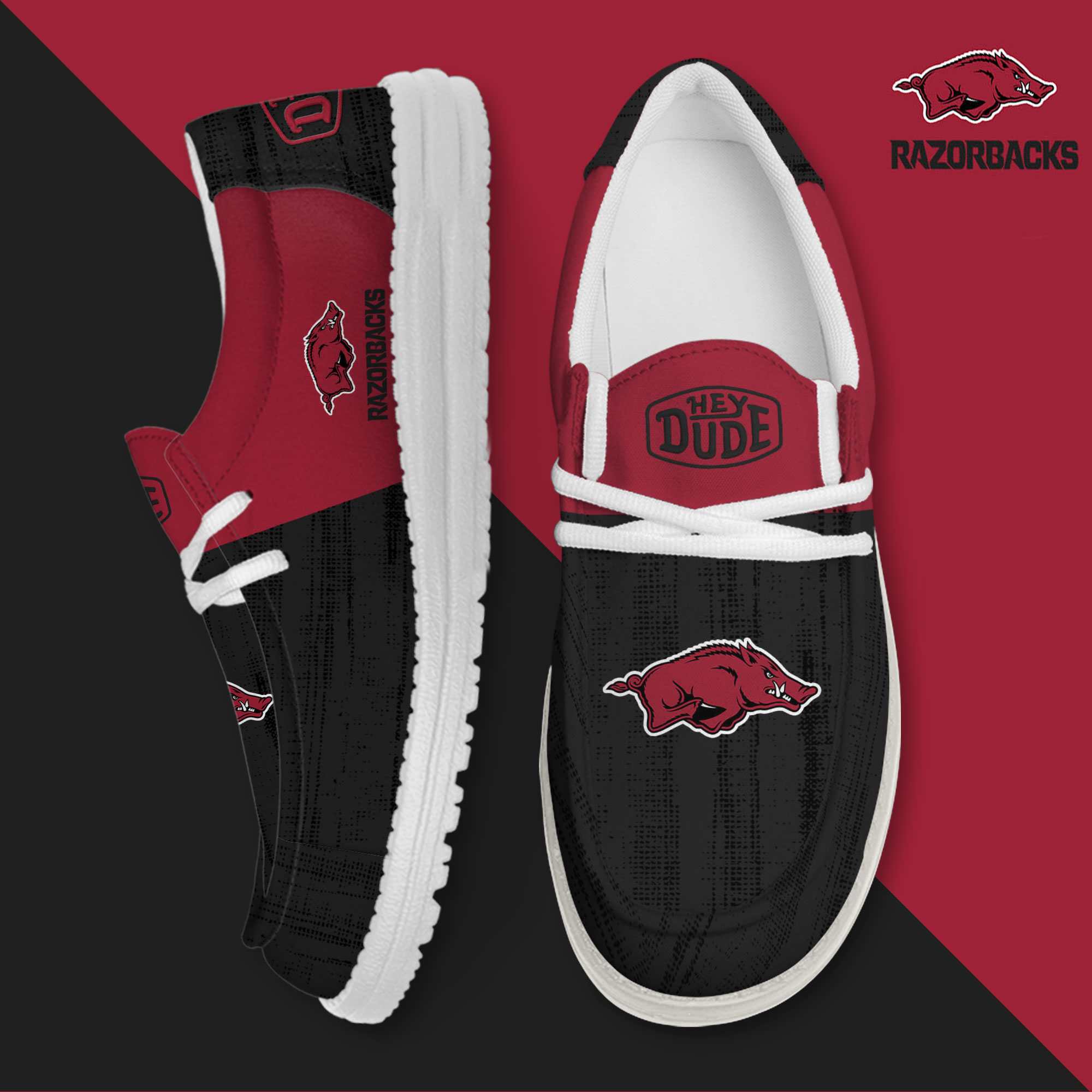Arkansas Razorbacks Personalized Hey Dude Shoes For Men And Women ST11473