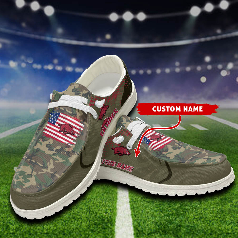 Arkansas Razorbacks Personalized Hey Dude Shoes For Men And Women ST15350