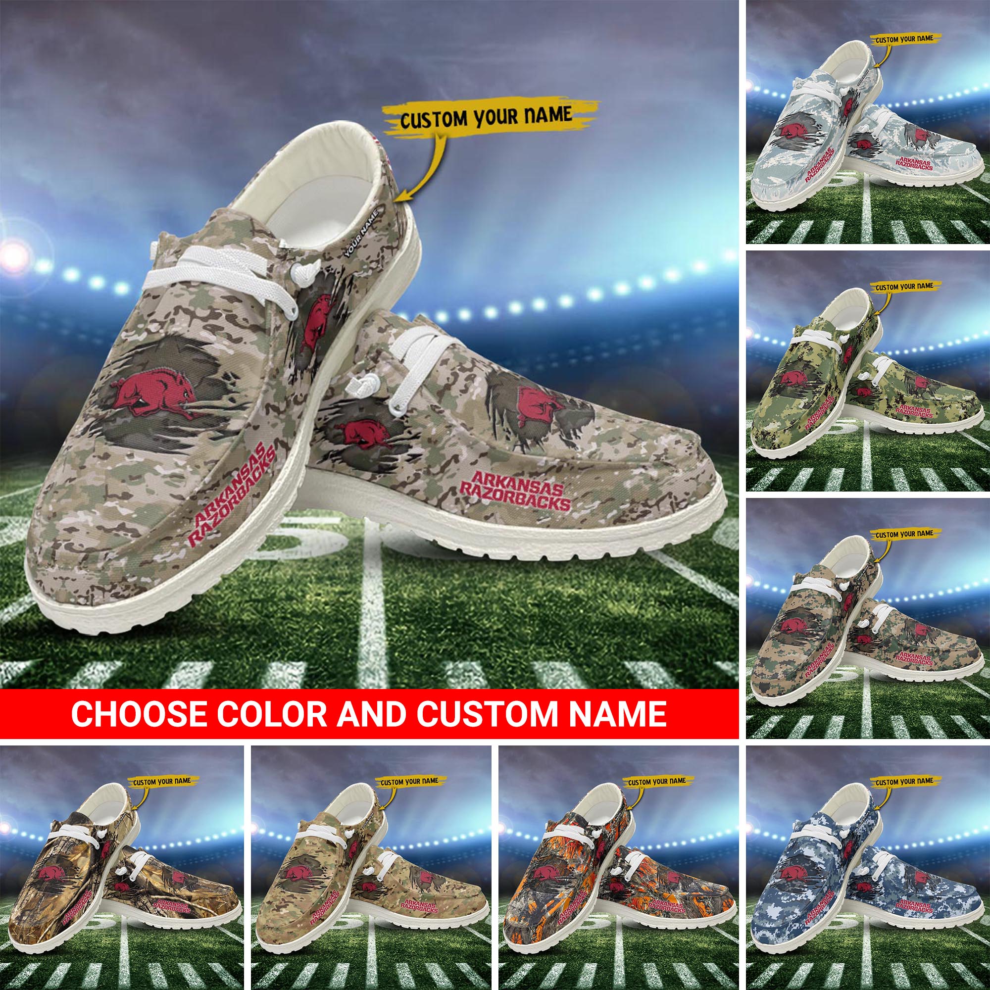Arkansas Razorbacks Personalized Hey Dude Shoes For Men And Women ST15690