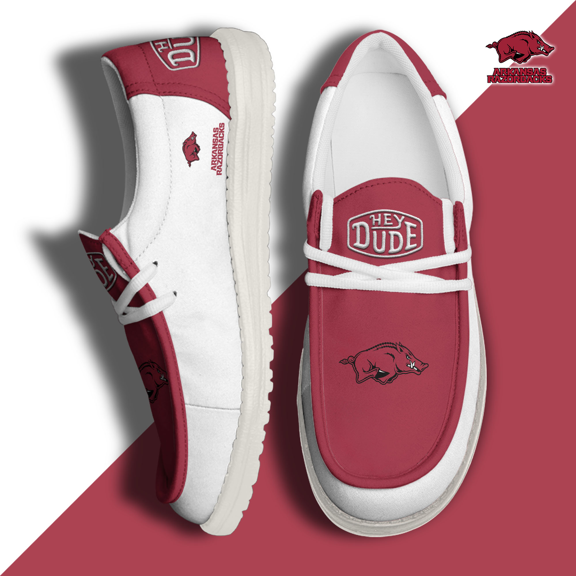 Arkansas Razorbacks Personalized Hey Dude Shoes For Men And Women ST4647