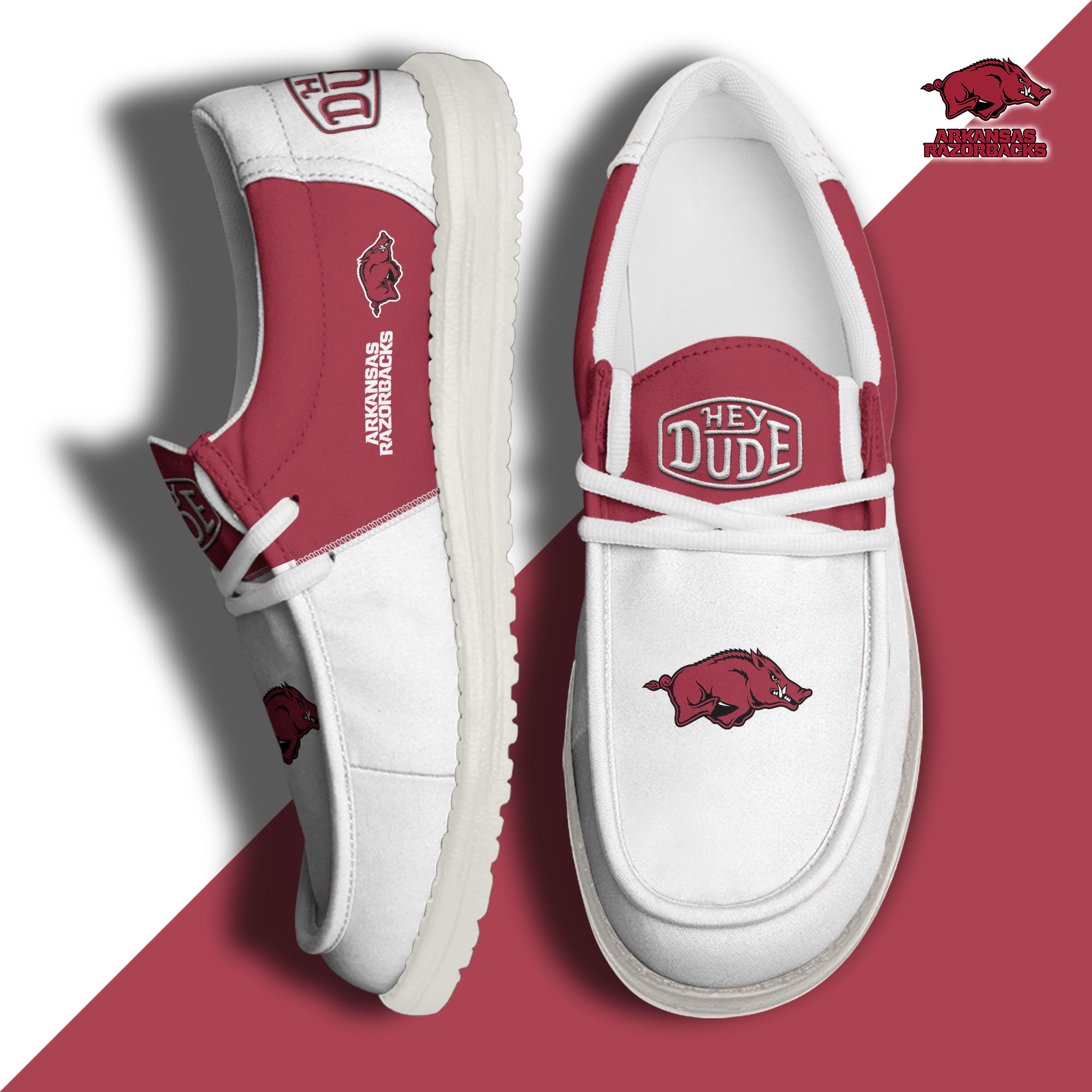 Arkansas Razorbacks Personalized Hey Dude Shoes For Men And Women ST4721