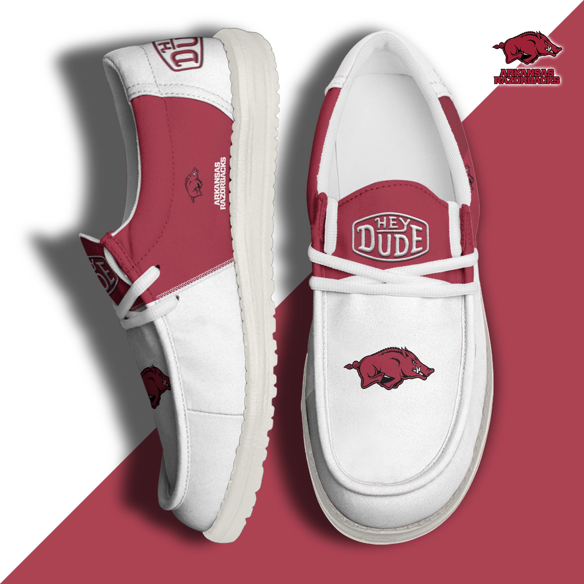 Arkansas Razorbacks Personalized Hey Dude Shoes For Men And Women ST5107