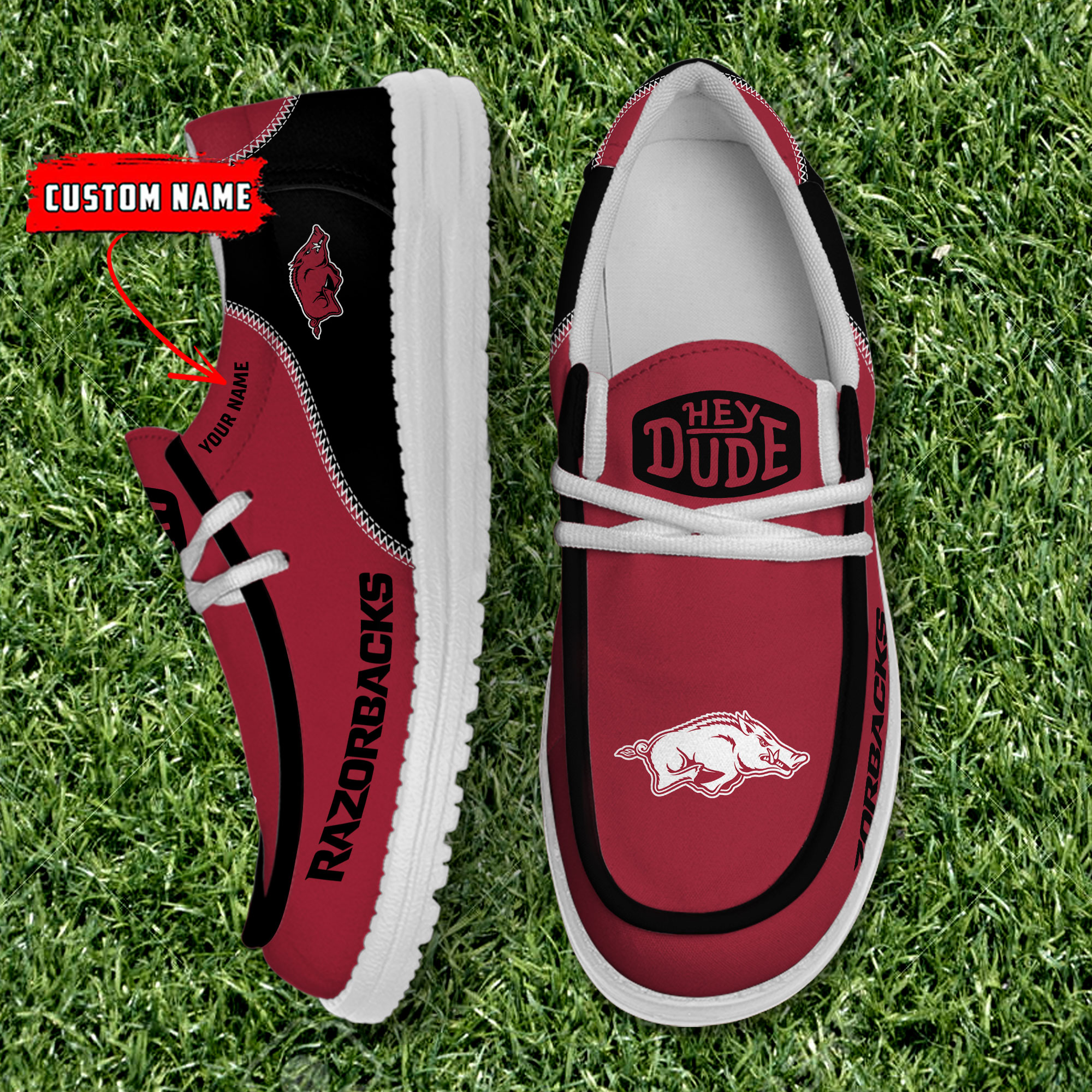 Arkansas Razorbacks Personalized Hey Dude Shoes For Men And Women ST5209