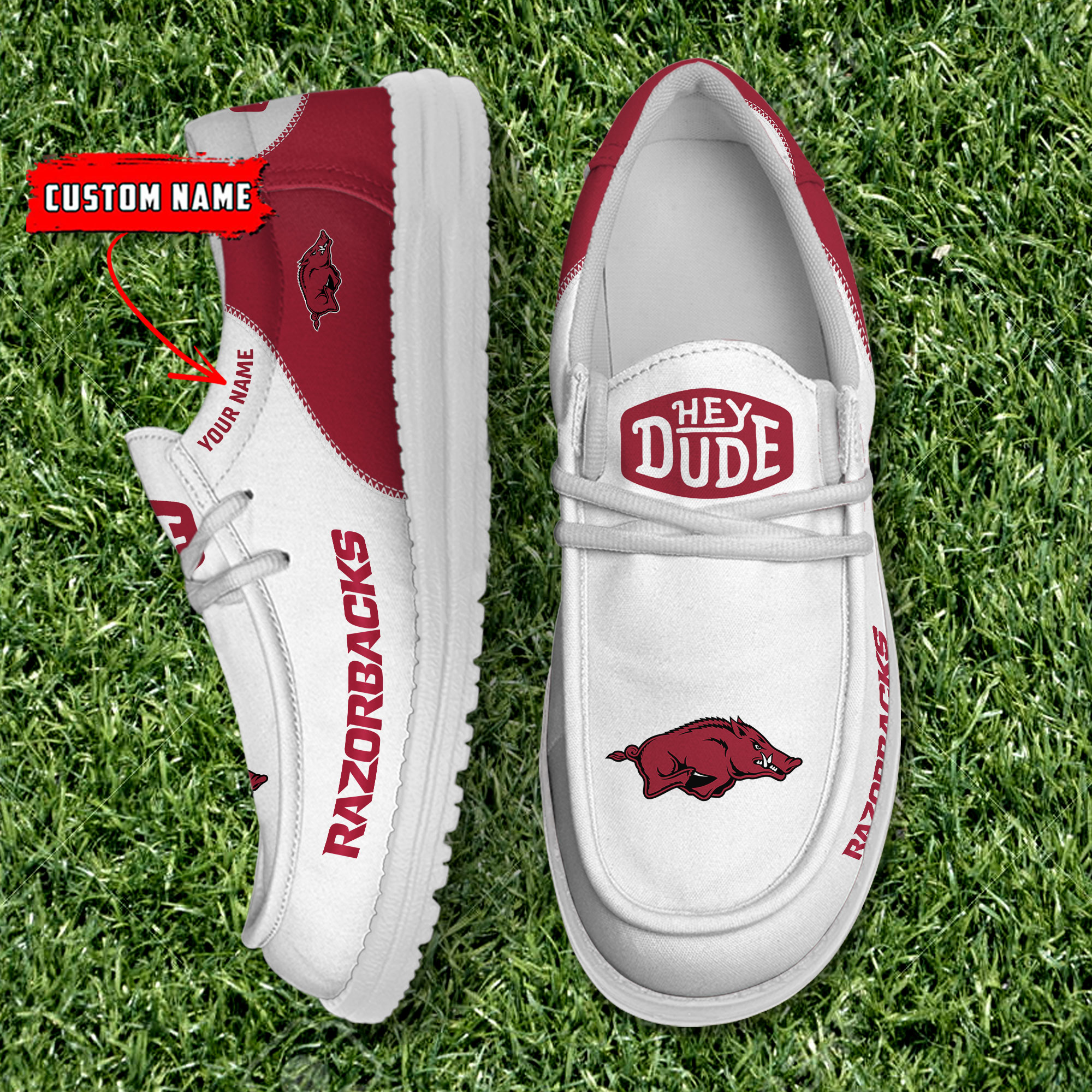 Arkansas Razorbacks Personalized Hey Dude Shoes For Men And Women ST5370