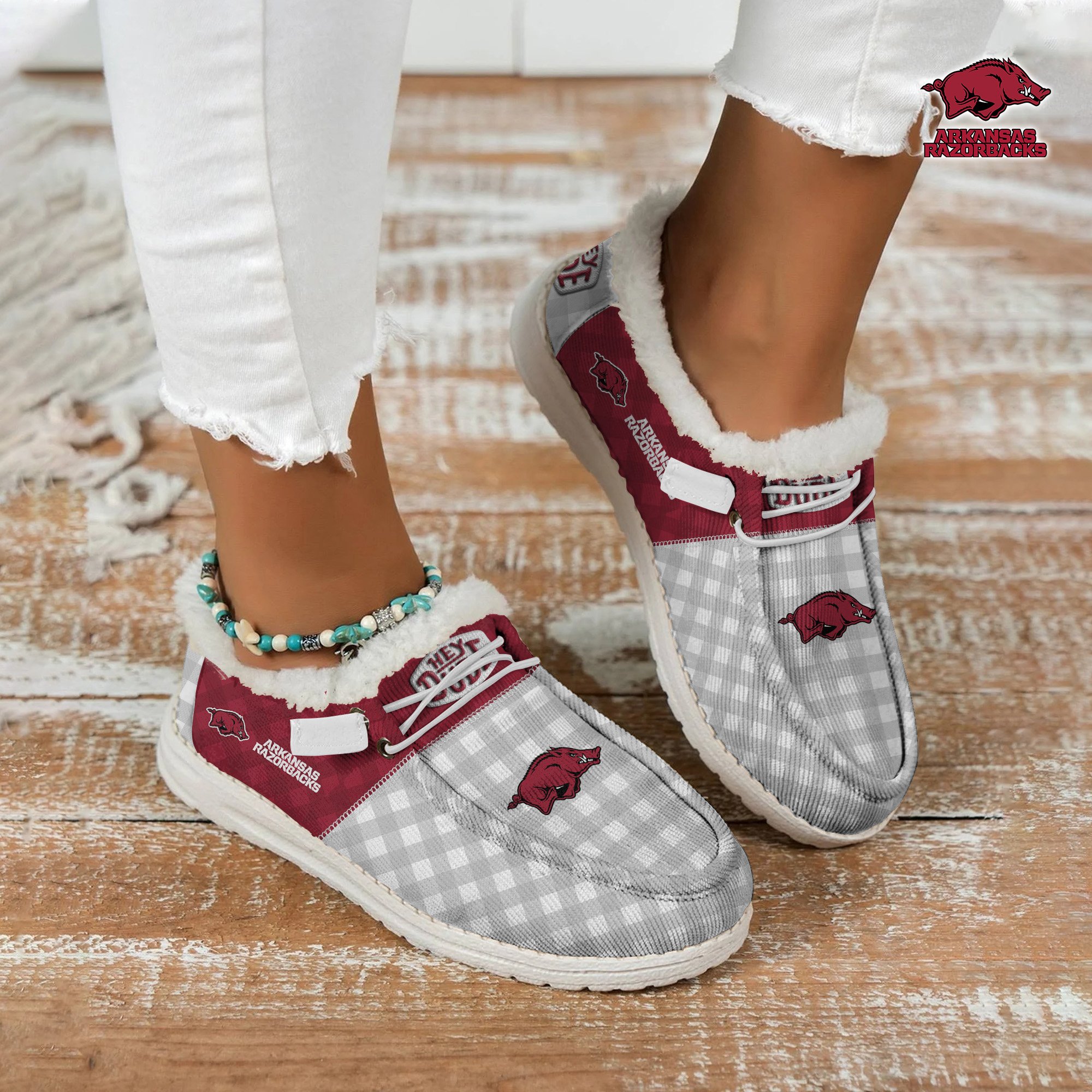 Arkansas Razorbacks Personalized Hey Dude Shoes For Men And Women ST6514