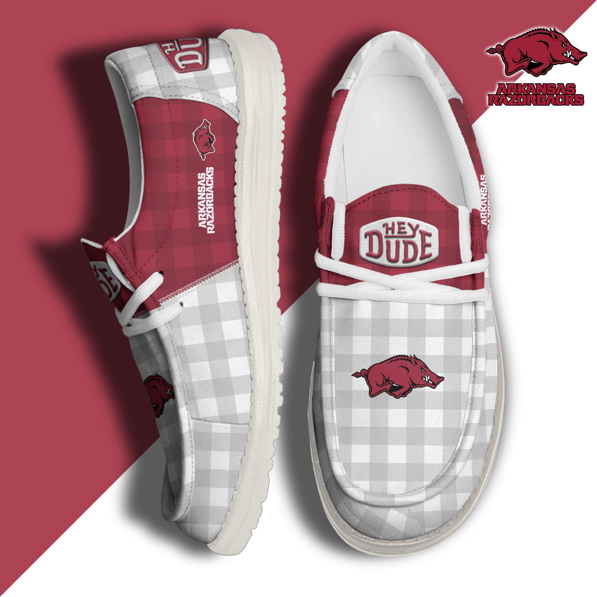 Arkansas Razorbacks Personalized Hey Dude Shoes For Men And Women ST6674