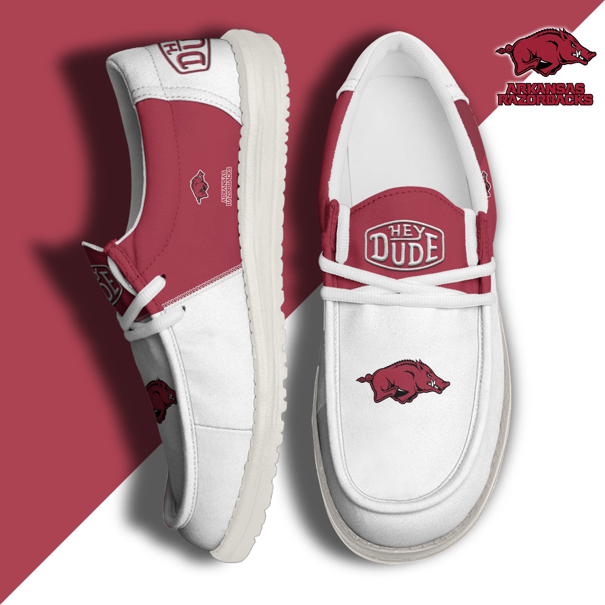 Arkansas Razorbacks Personalized Hey Dude Shoes For Men And Women ST6680