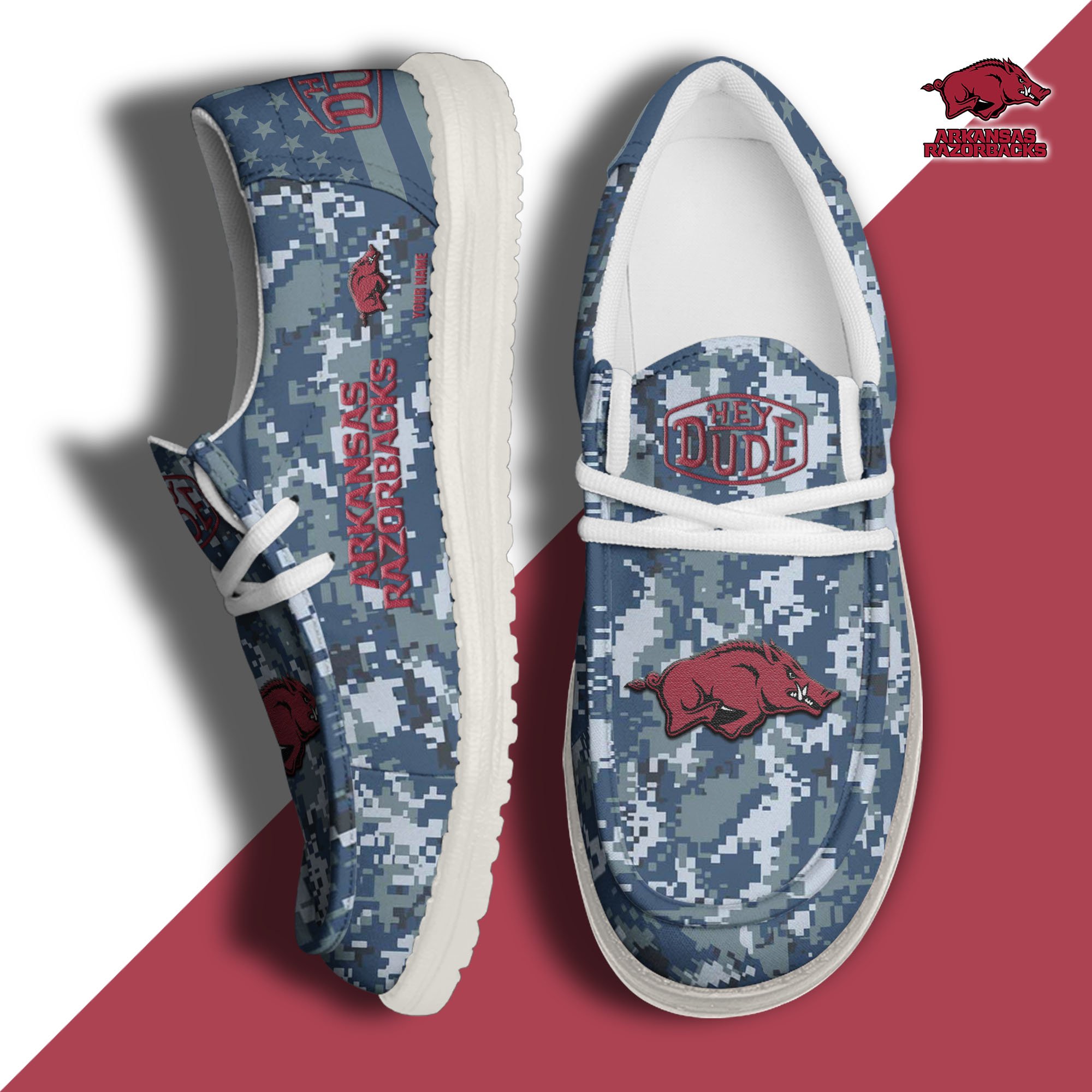 Arkansas Razorbacks Personalized Hey Dude Shoes For Men And Women ST7651